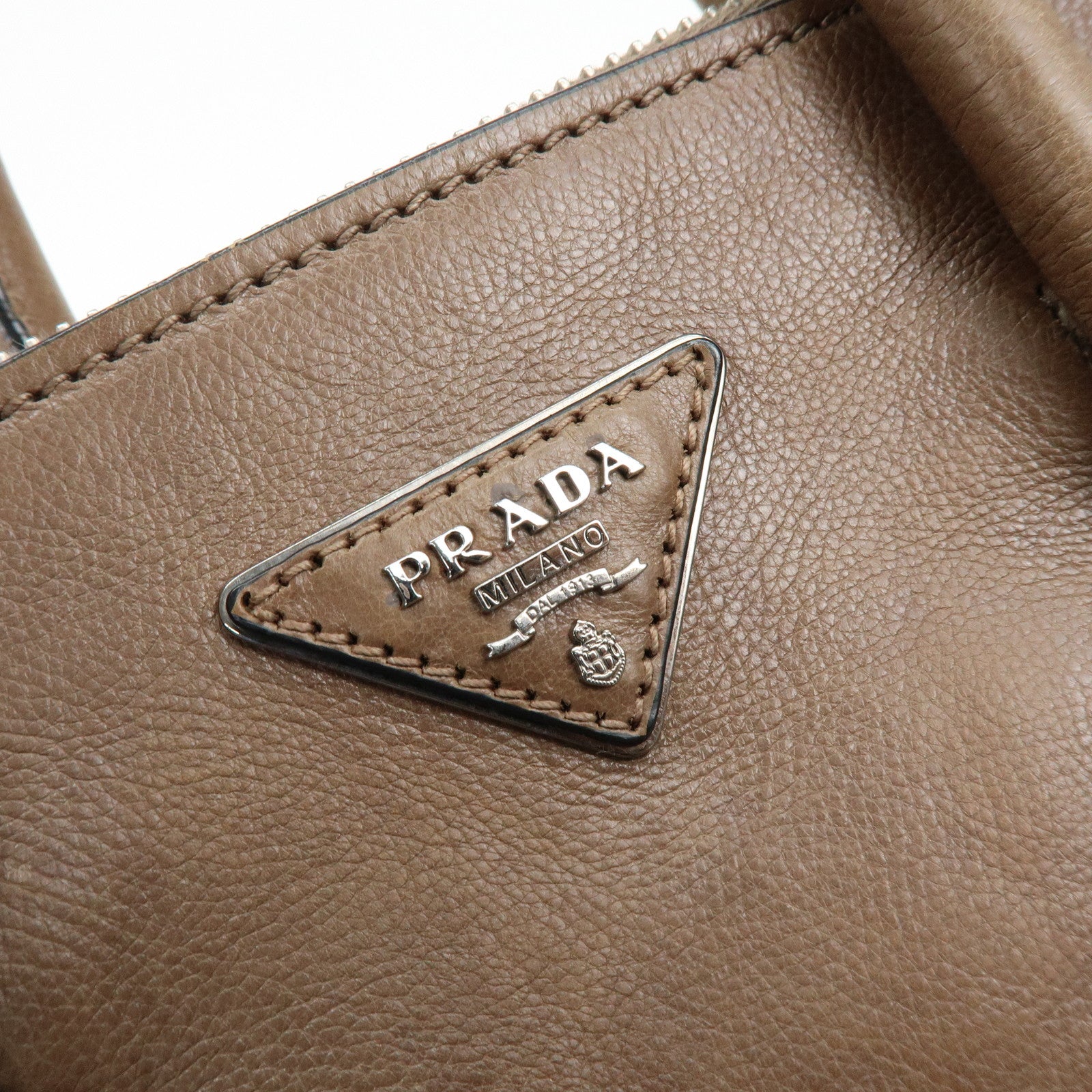 PRADA Triangle Logo Leather 2Way Bag Hand Bag Shoulder Bag BN2625