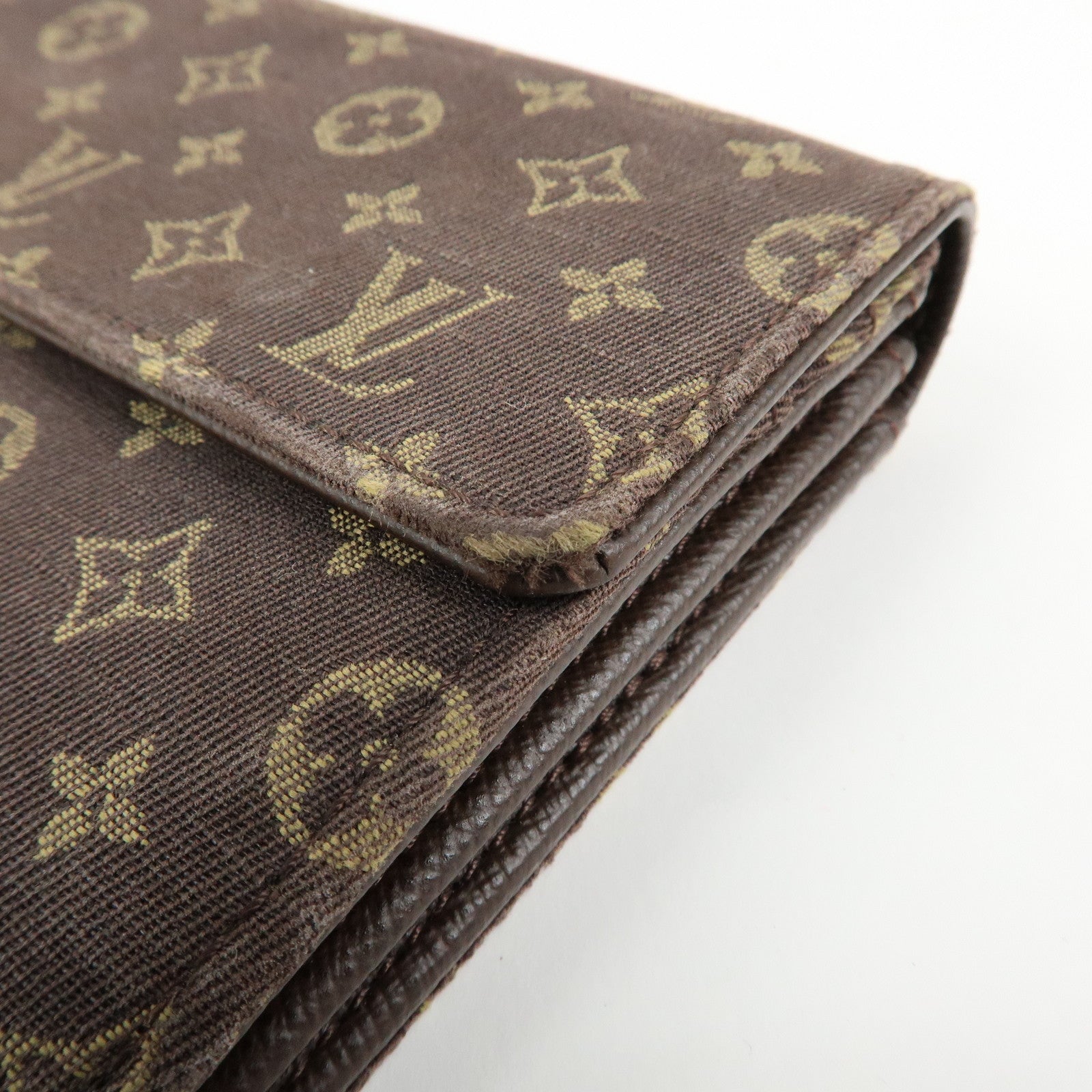Louis Vuitton Monogram Mini Lin Canvas Long Wallet Brown M95234