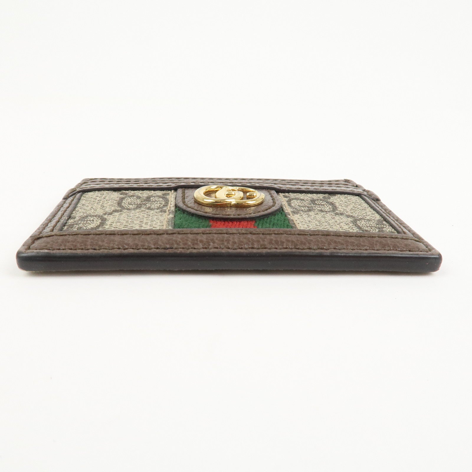 GUCCI Ophidia GG Supreme Leather Card Case Card Holder Brown 523159