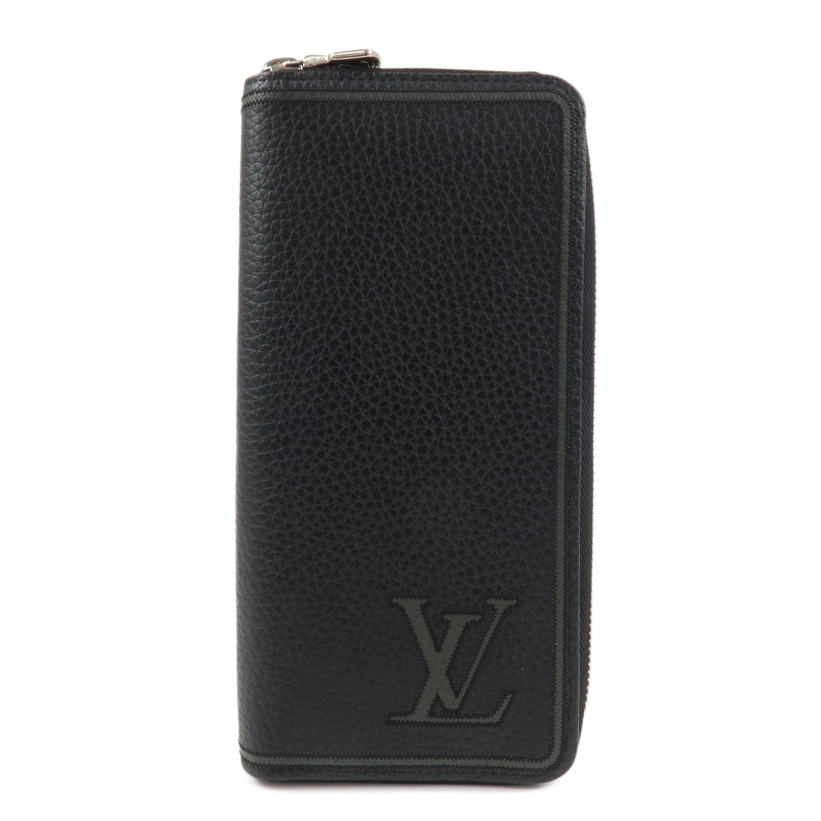 Louis Vuitton Torillon Leather Vertical Zippy Wallet Black M68228