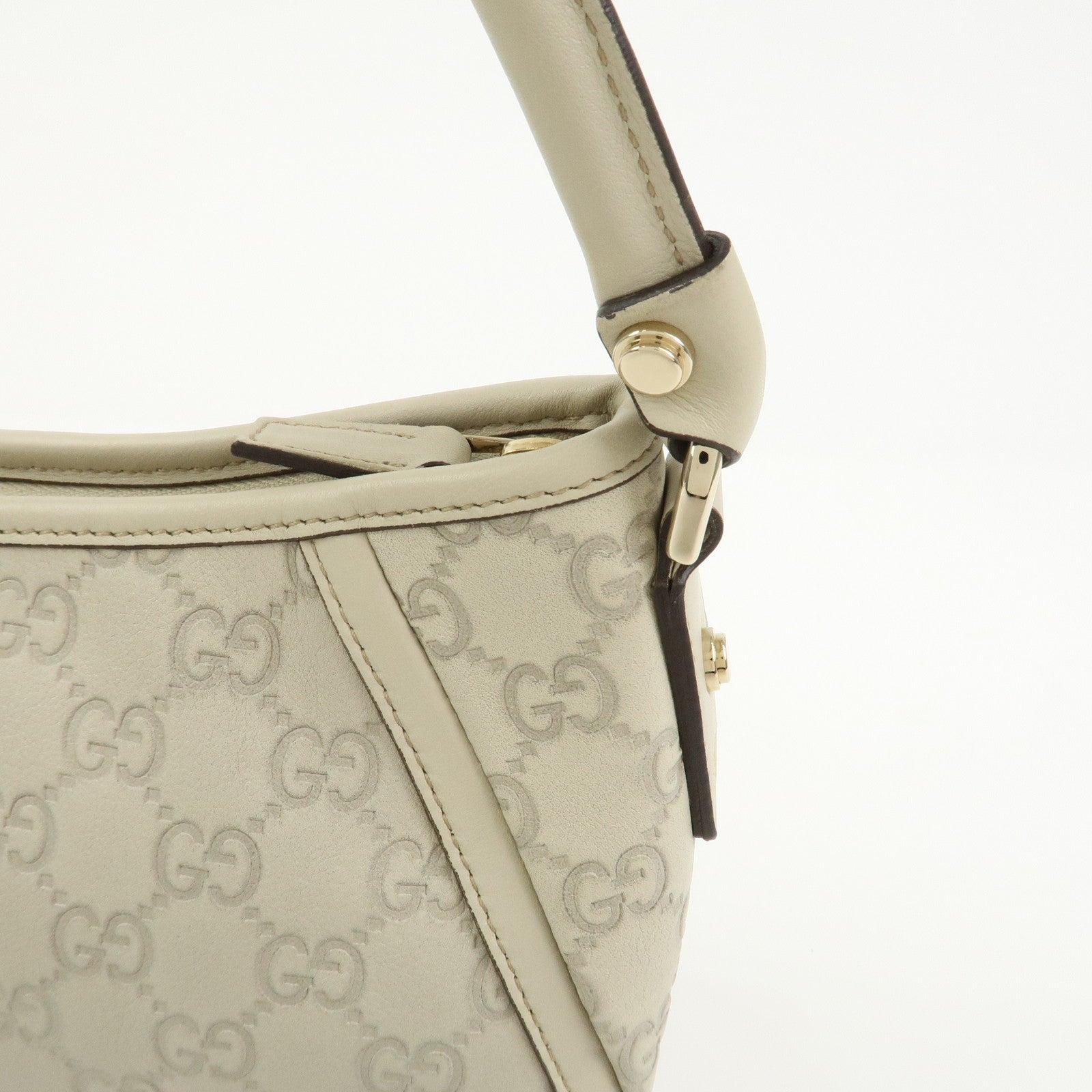 GUCCI Abbey Guccissima Leather Shoulder Bag Hand Bag Ivory 130939