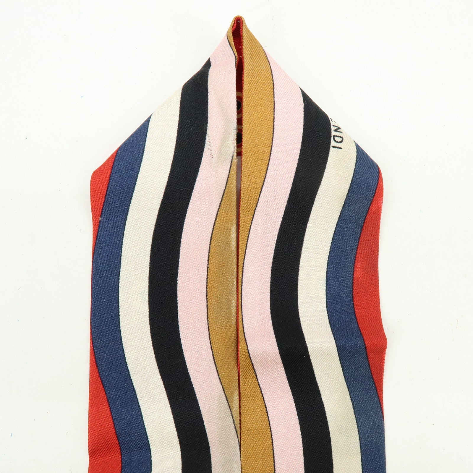 FENDI Wrappy Silk 100%  Scarf Red Multicolor