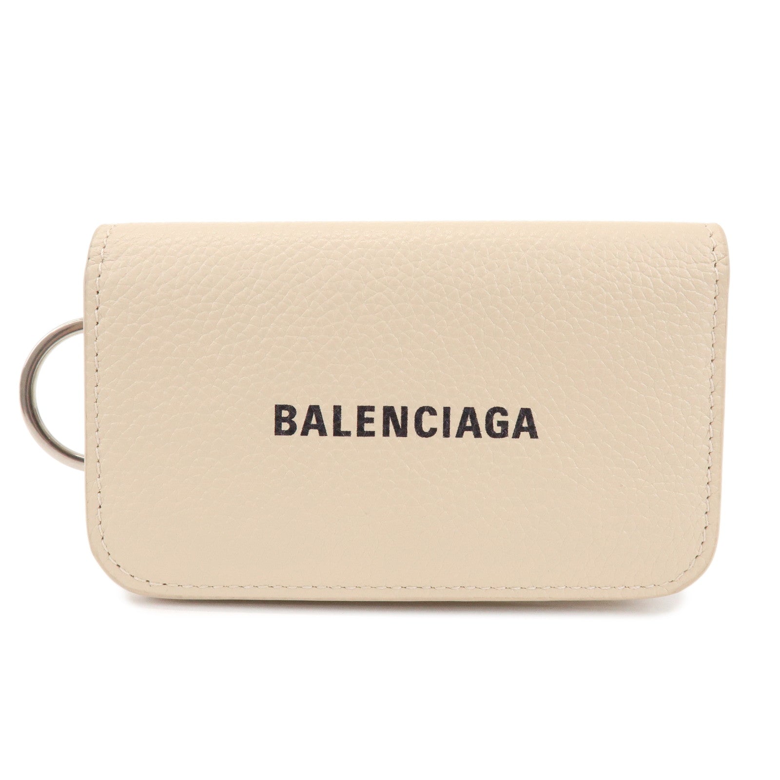 BALENCIAGA CASH Leather 6 Rings Key Case Key Holder Beige