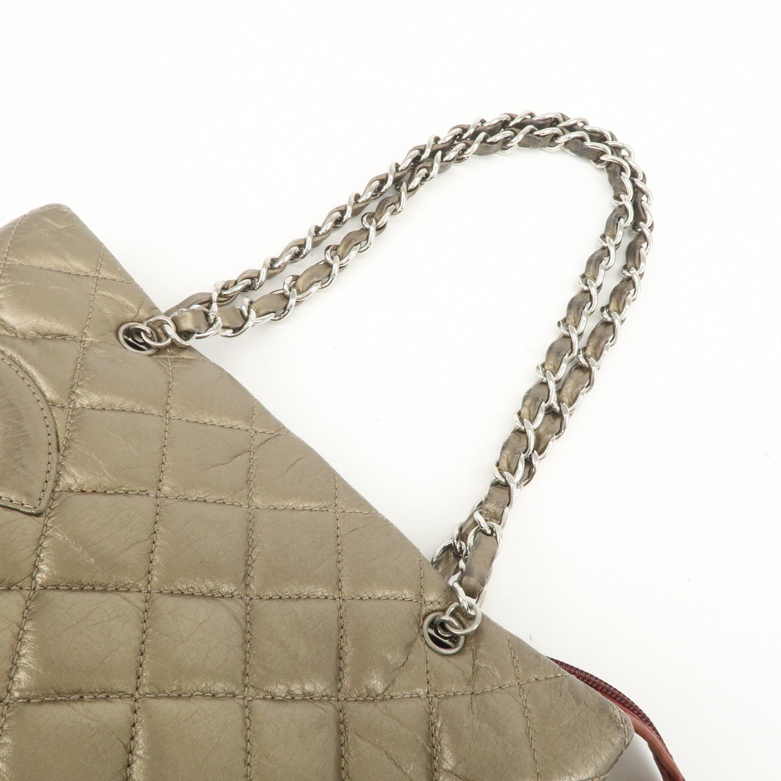 CHANEL Cambon Line Cotton Club Chain Shoulder Bag Tote Bag A34317