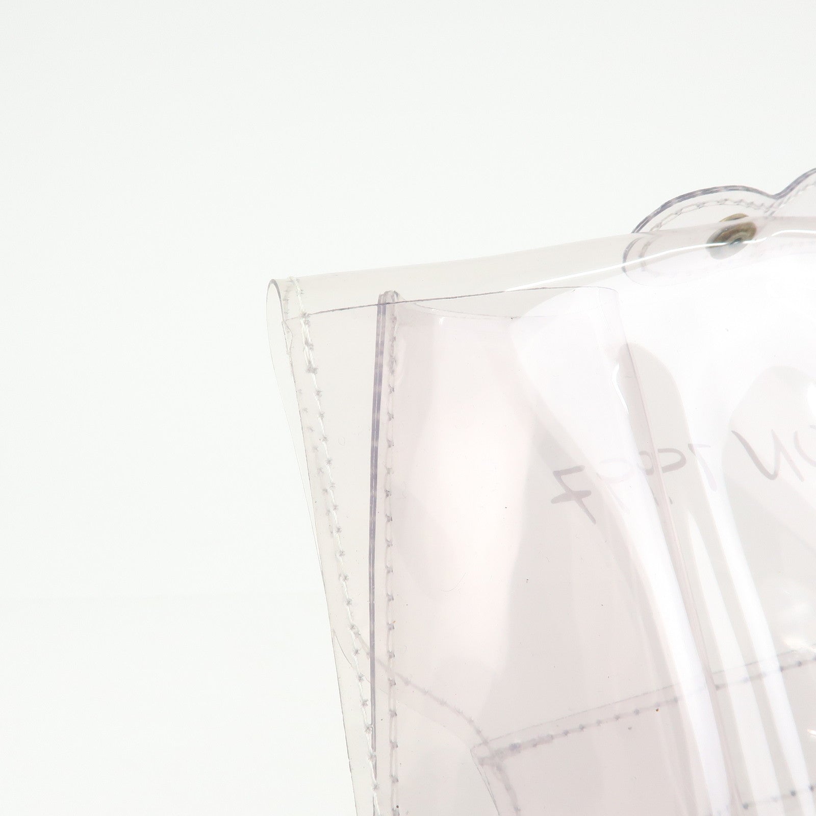 HERMES Vinyl Kelly Hand Bag Clear White
