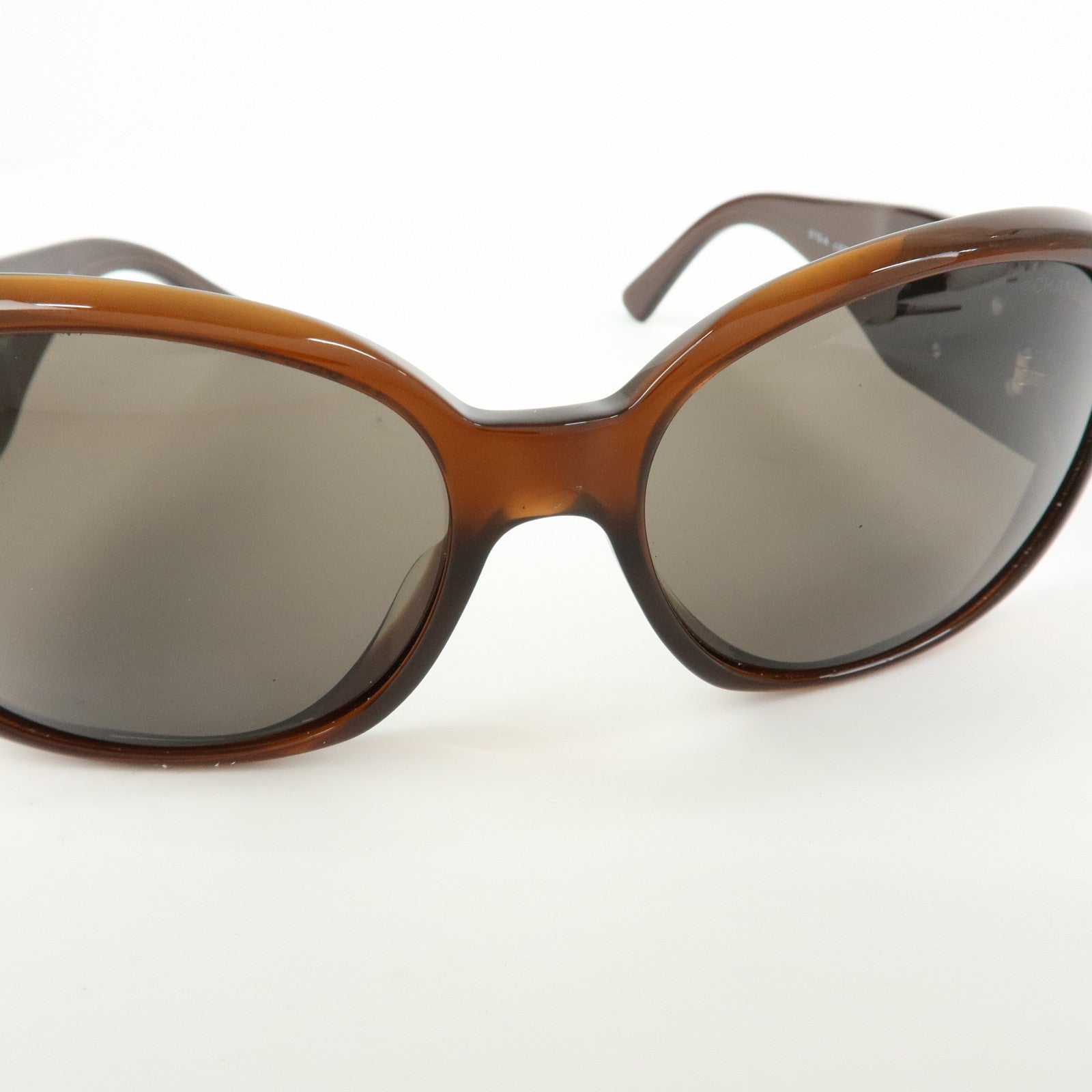 CHANEL Camellia Plastic Sunglasses Brown 5113-A56□16