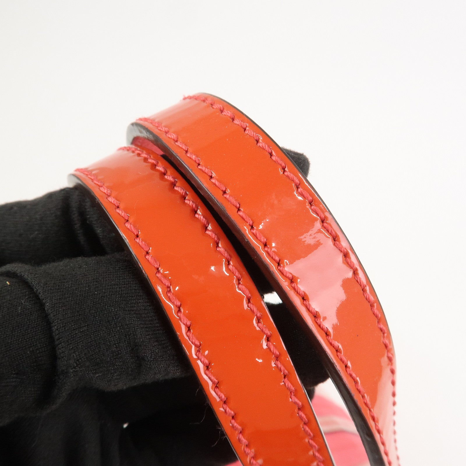 Ferragamo Vara Patent Leather Shoulder Bag Orange