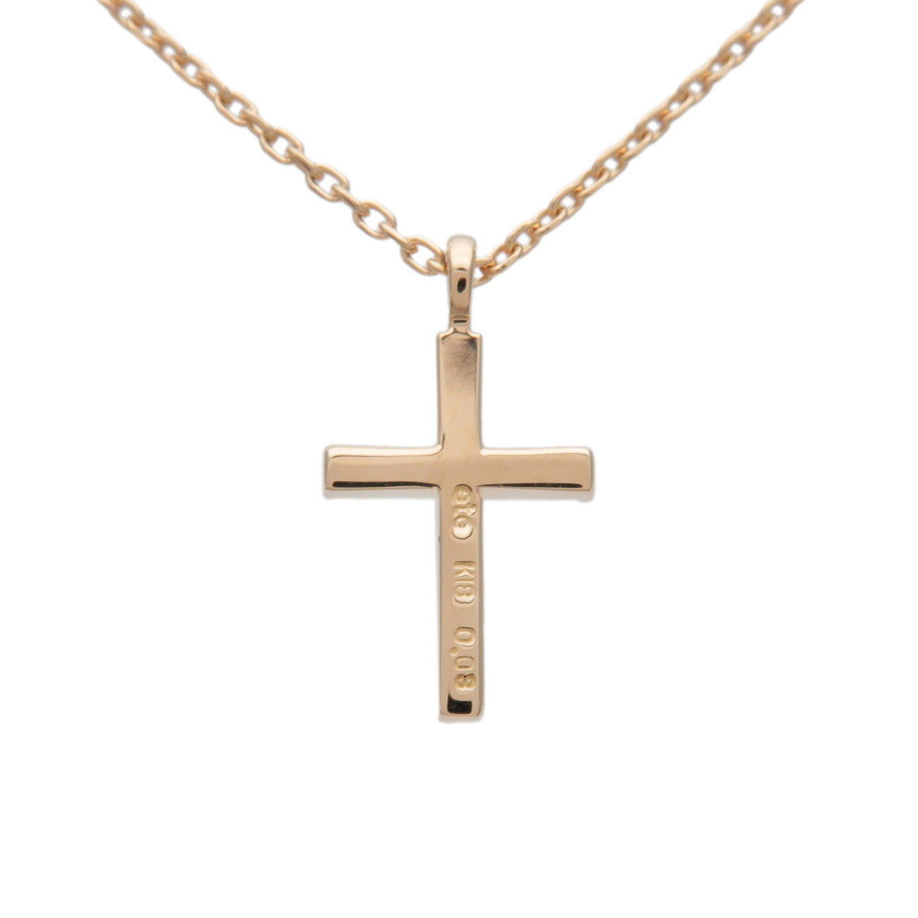 ete Diamond Cross Necklace K18YG 750YG Yellow Gold
