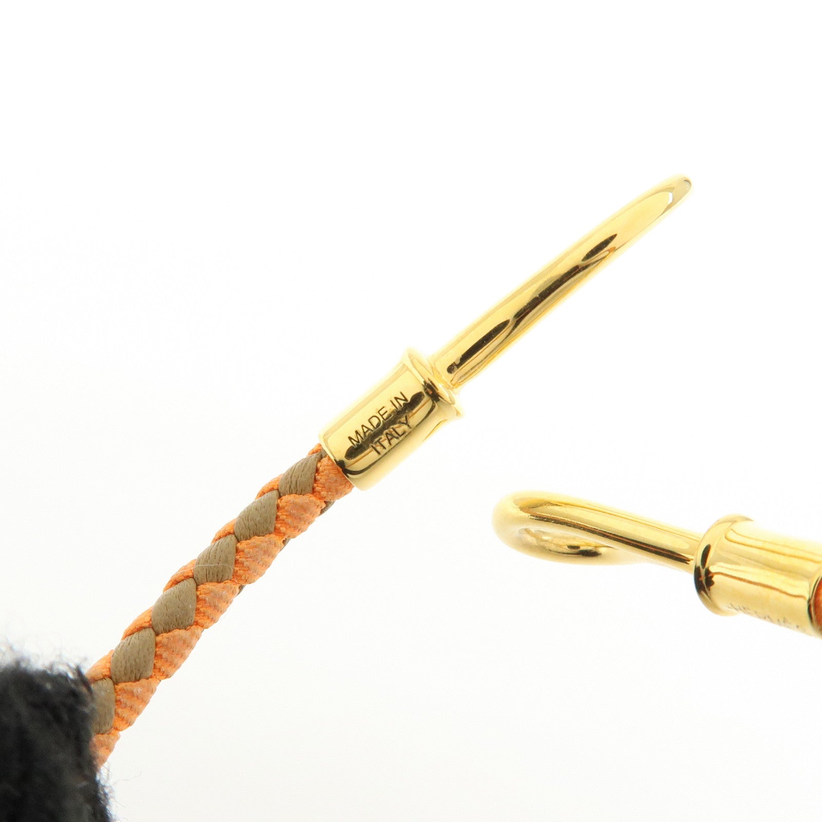 HERMES Leather Jumbo Choker Bracelet Orange Brown