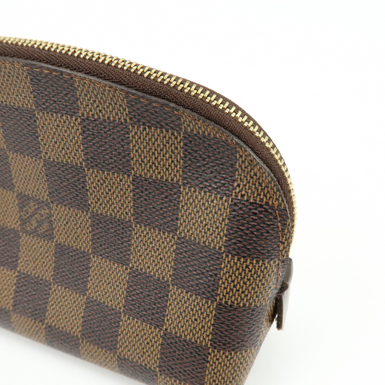 Louis Vuitton Damier Pochette Cosmetic PM Pouch Brown N47516