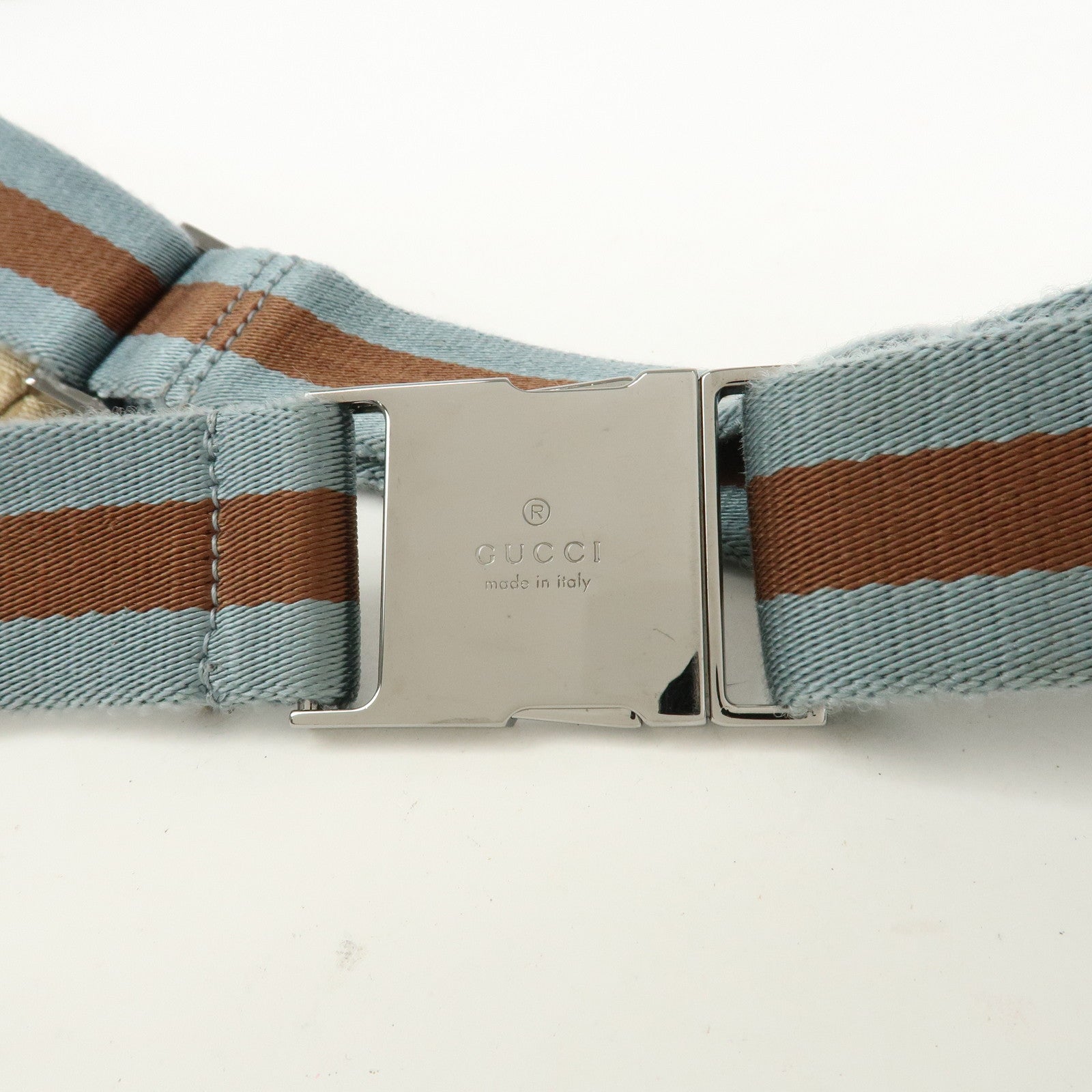 GUCCI Sherry GG Monogram Canvas Leather Body Bag Waist Pouch 162962