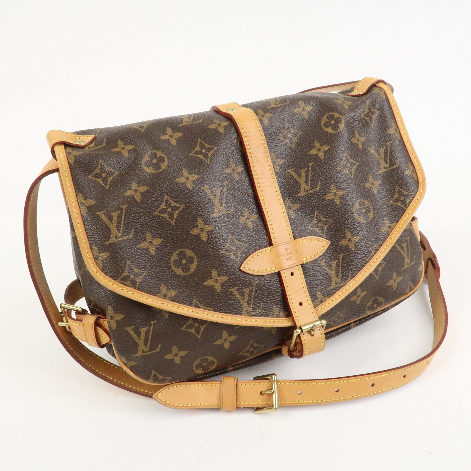 Louis Vuitton Monogram Saumur 30 Shoulder Bag Brown M42256