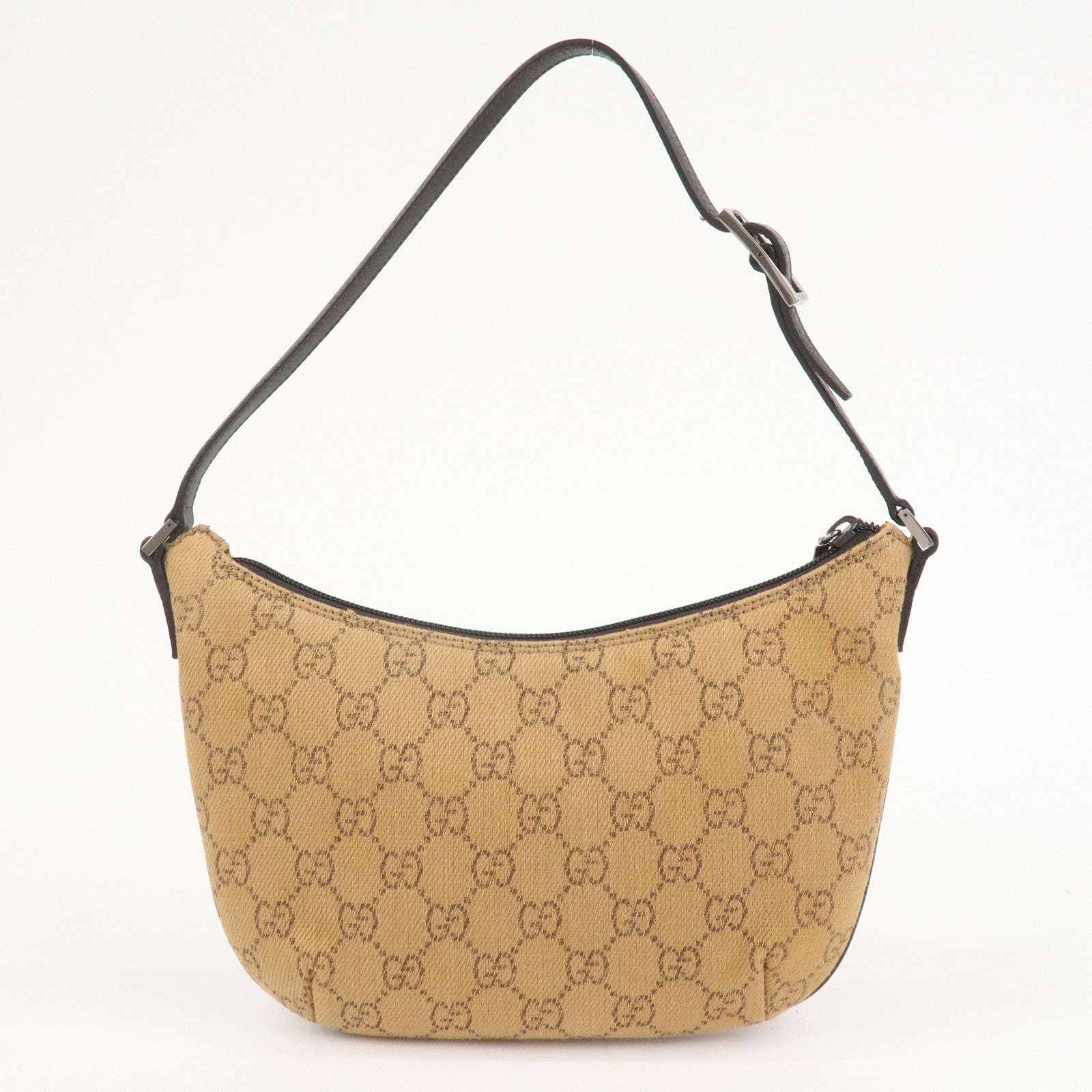 GUCCI GG Canvas Leather Hand Bag Shoulder Bag Brown 32160