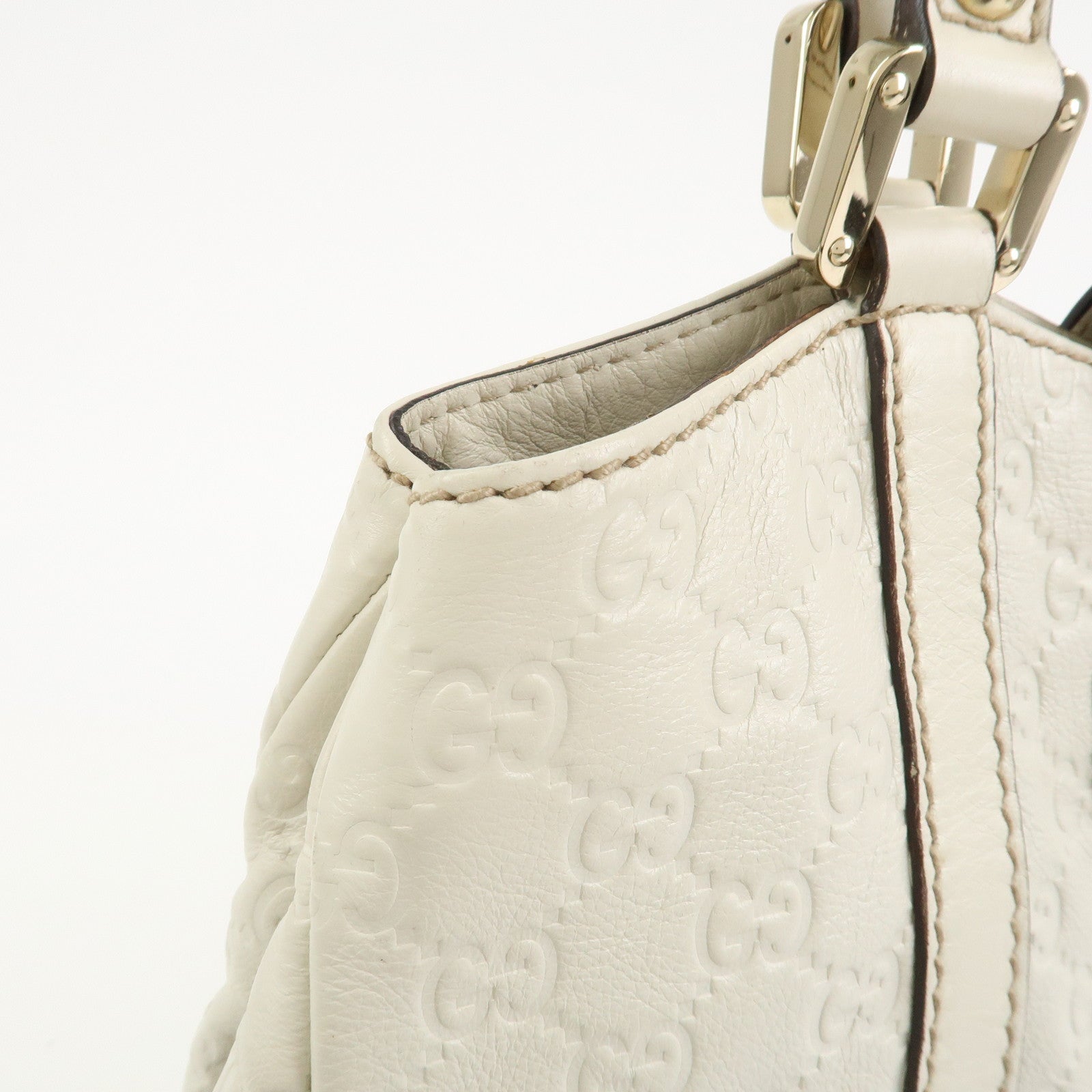 GUCCI Guccissima Leather Tote Bag Shoulder Bag White 211935