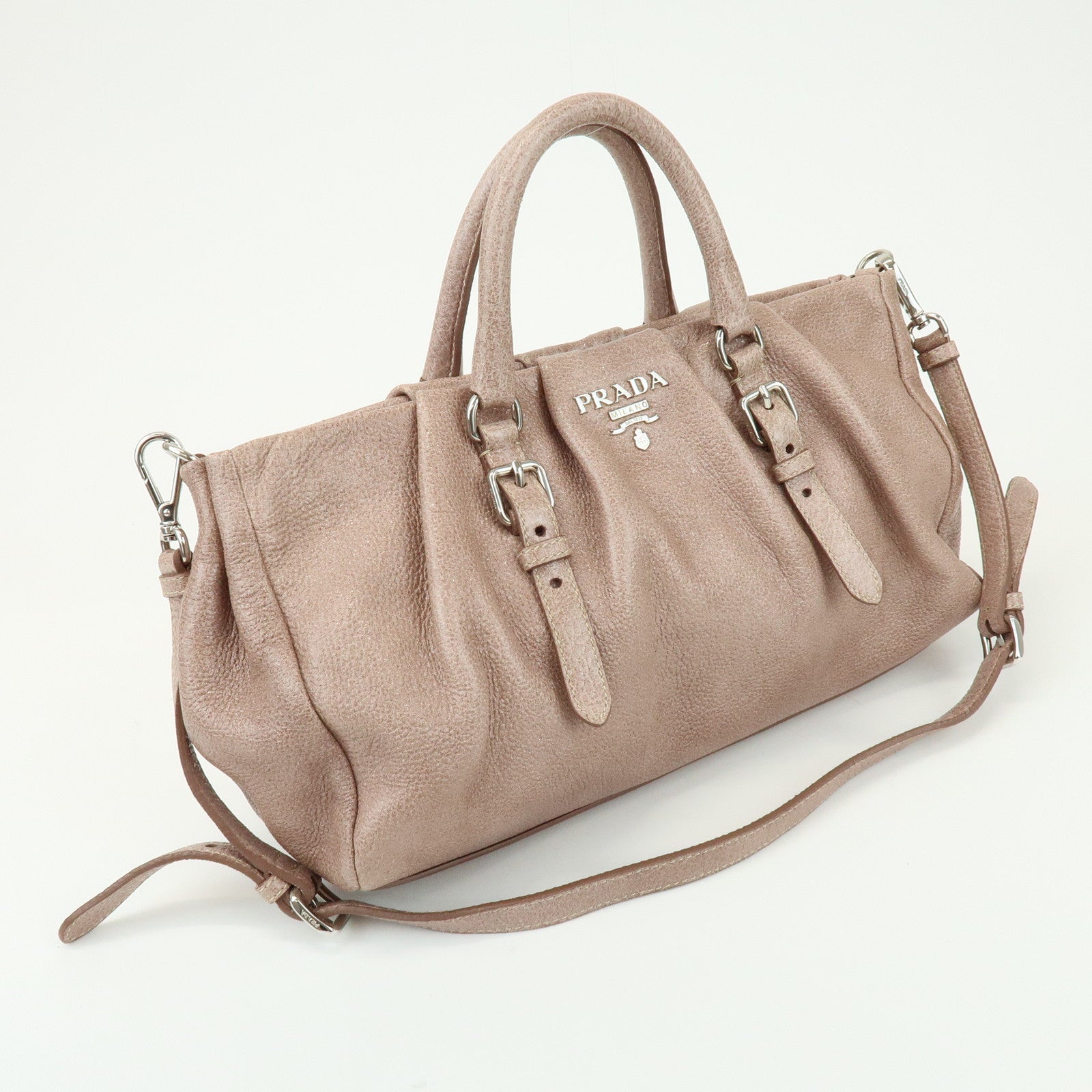 PRADA 2Way Bag Hand Bag Shoulder Bag Pink Beige BN1602