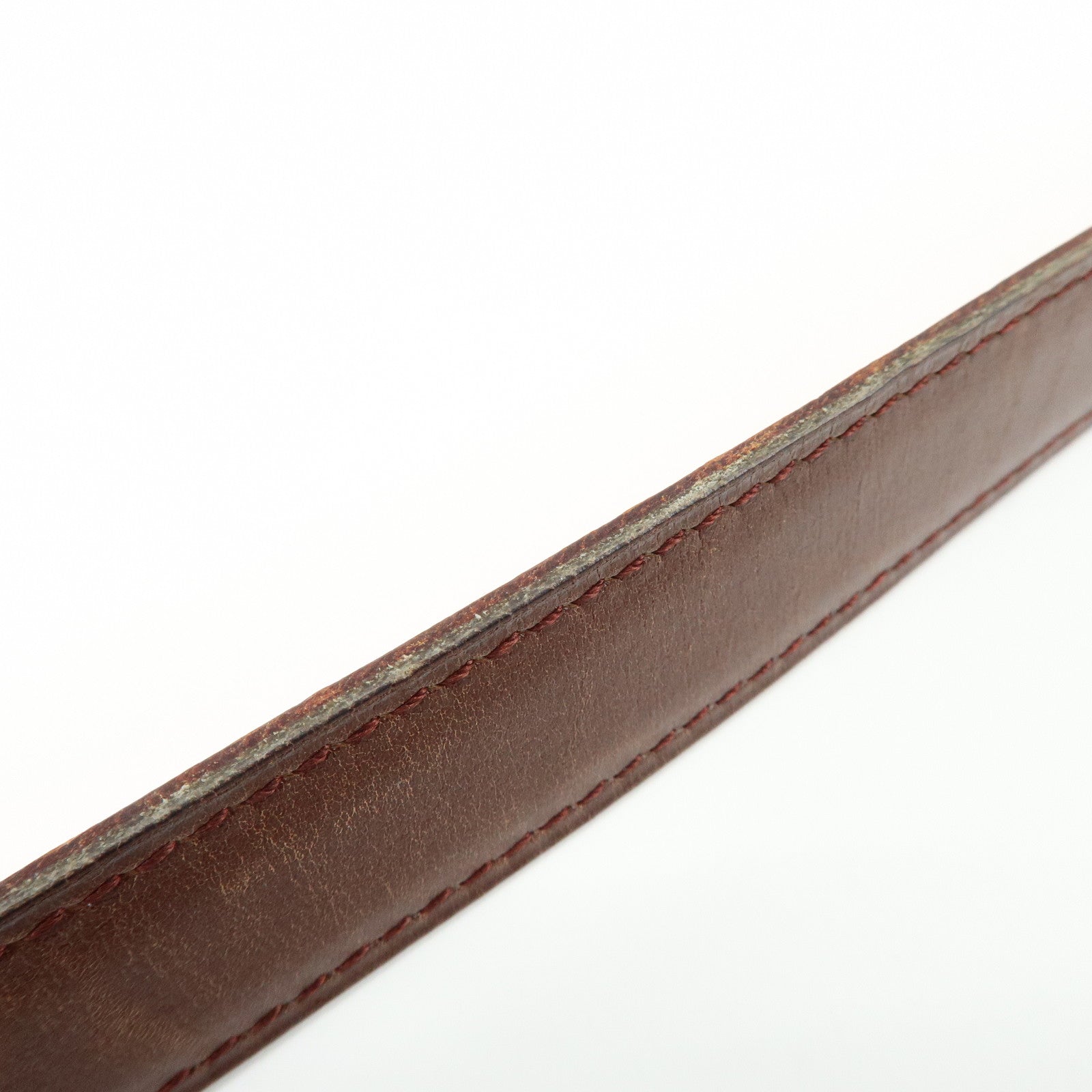 HERMES Leather H Buckle □B Stamped Reversible Constance Belt Brown