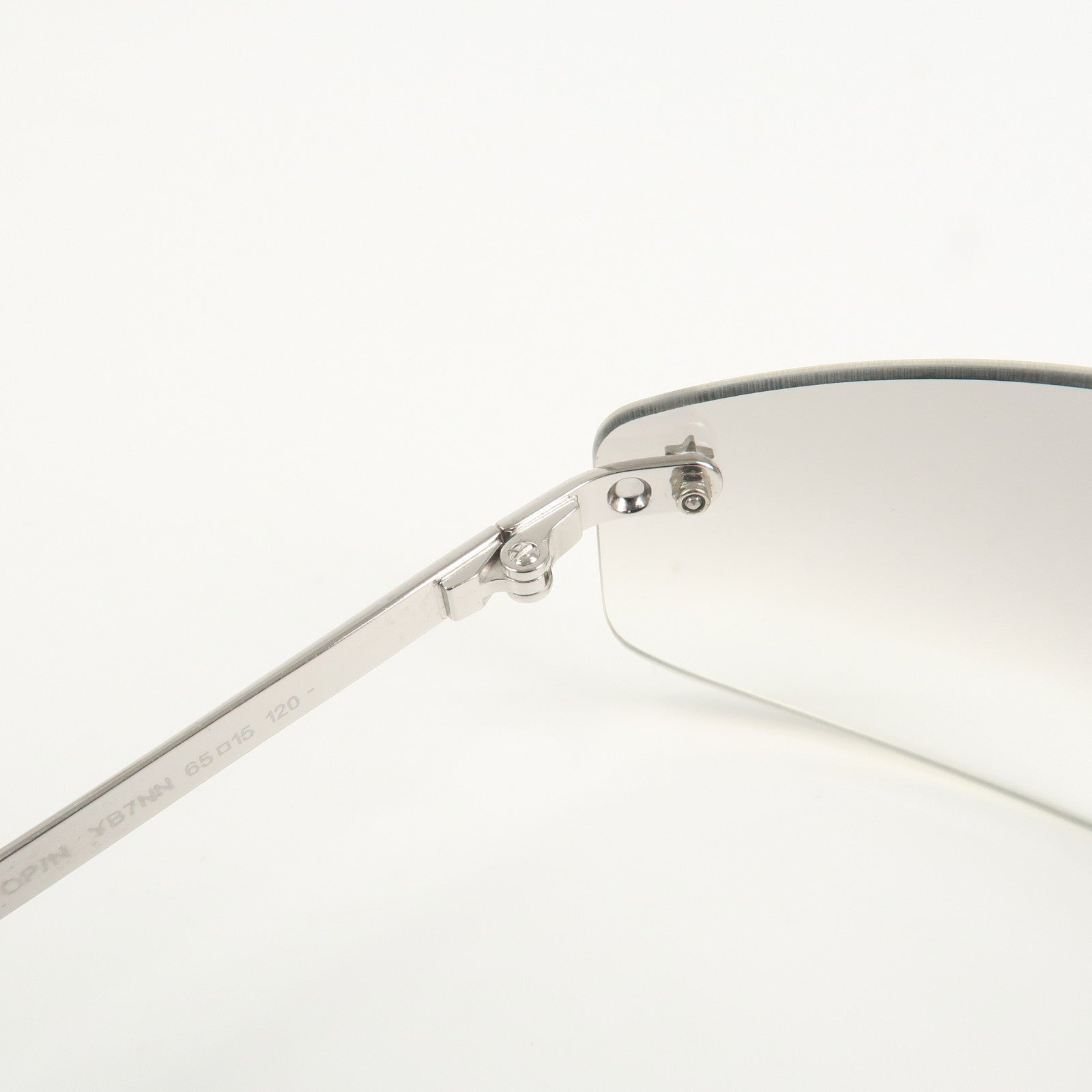 Christian Dior Clear Metal Sunglasses Gray Gradation 65□15 YB7NN Used