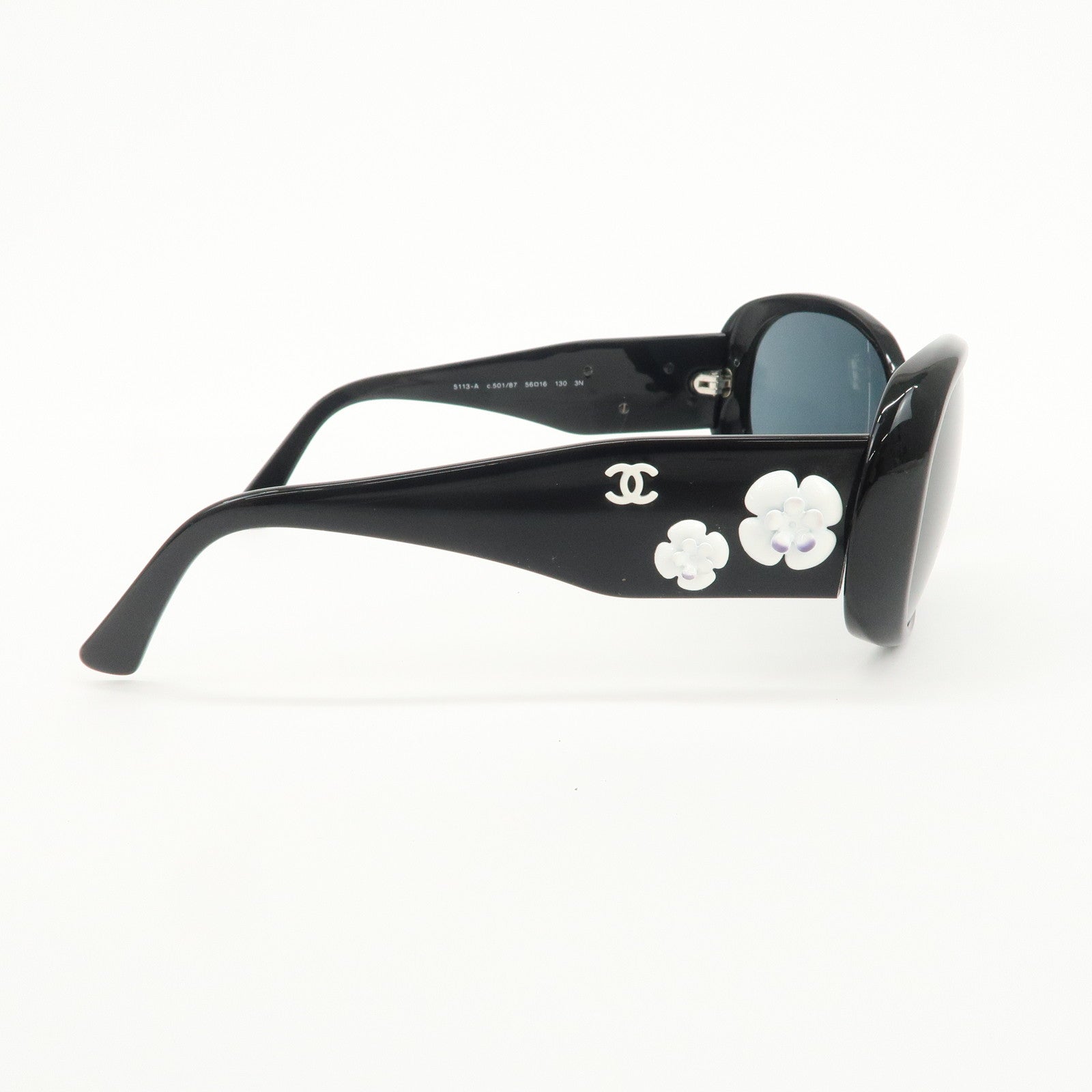 CHANEL Camellia Plastic Sunglasses 5113-A c.501/87 56□16 130 3N