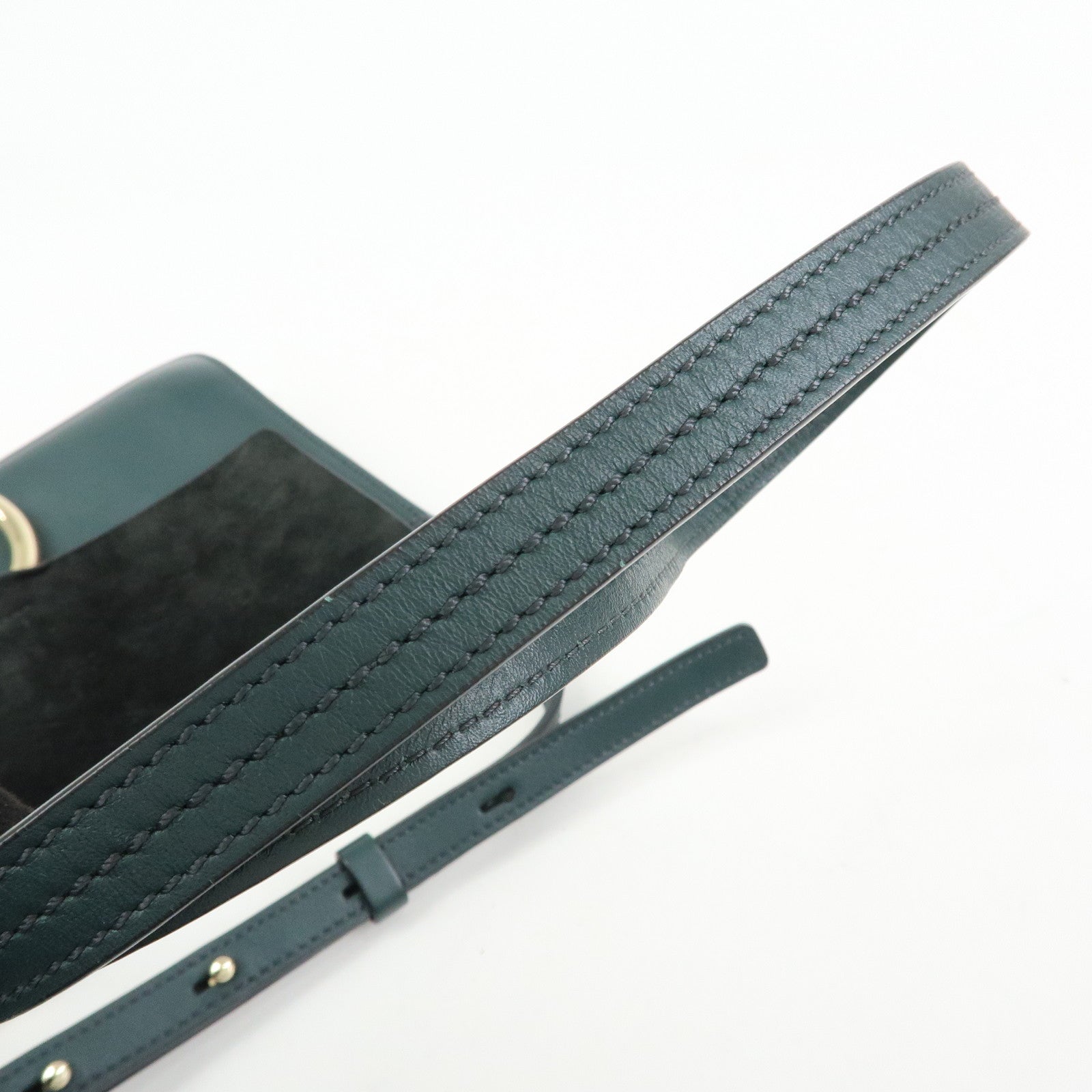 Chloe Faye Suede Leather Shoulder Bag Crossbody Bag Dark Green