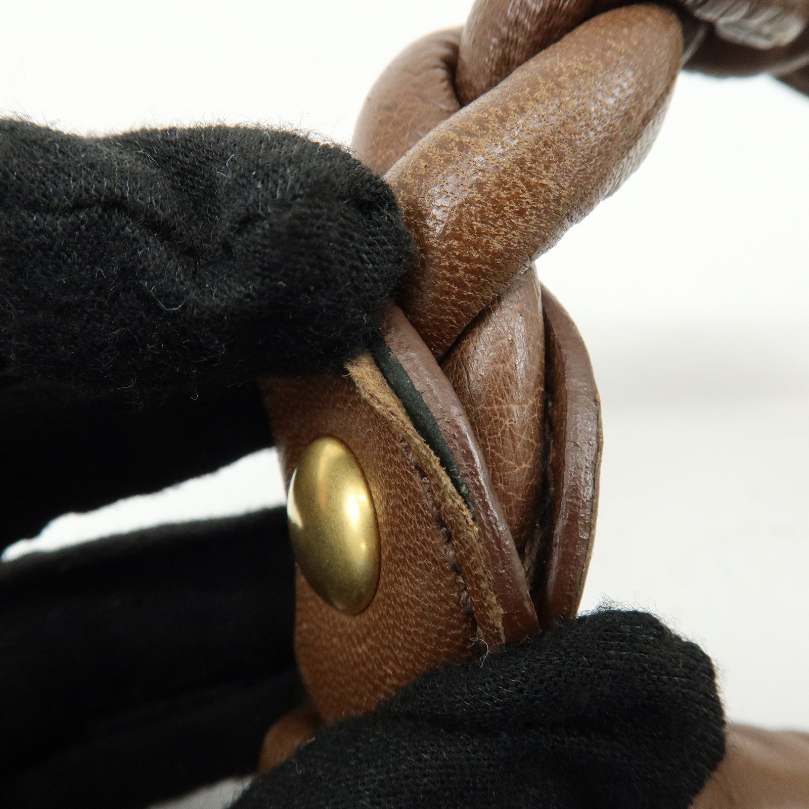 MIU MIU Matelasse Leather 2Way Bag Hand Shoulder Bag Brown 5BH188