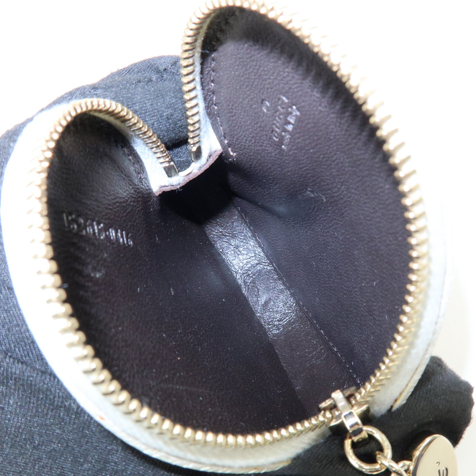 GUCCI Lovely Heart GG Canvas Leather Coin Case Brown Ivory 152615