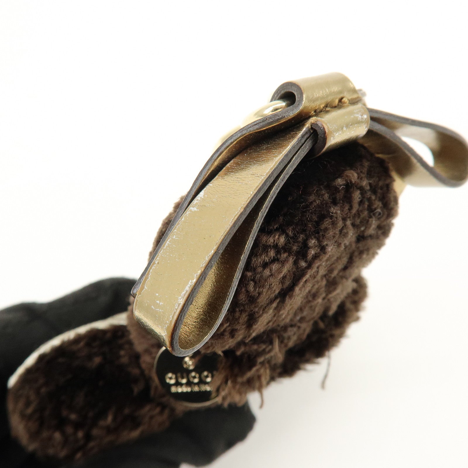 GUCCI GG Supreme Canvas Gucciori Poodle Bag Key Charm Brown 206079