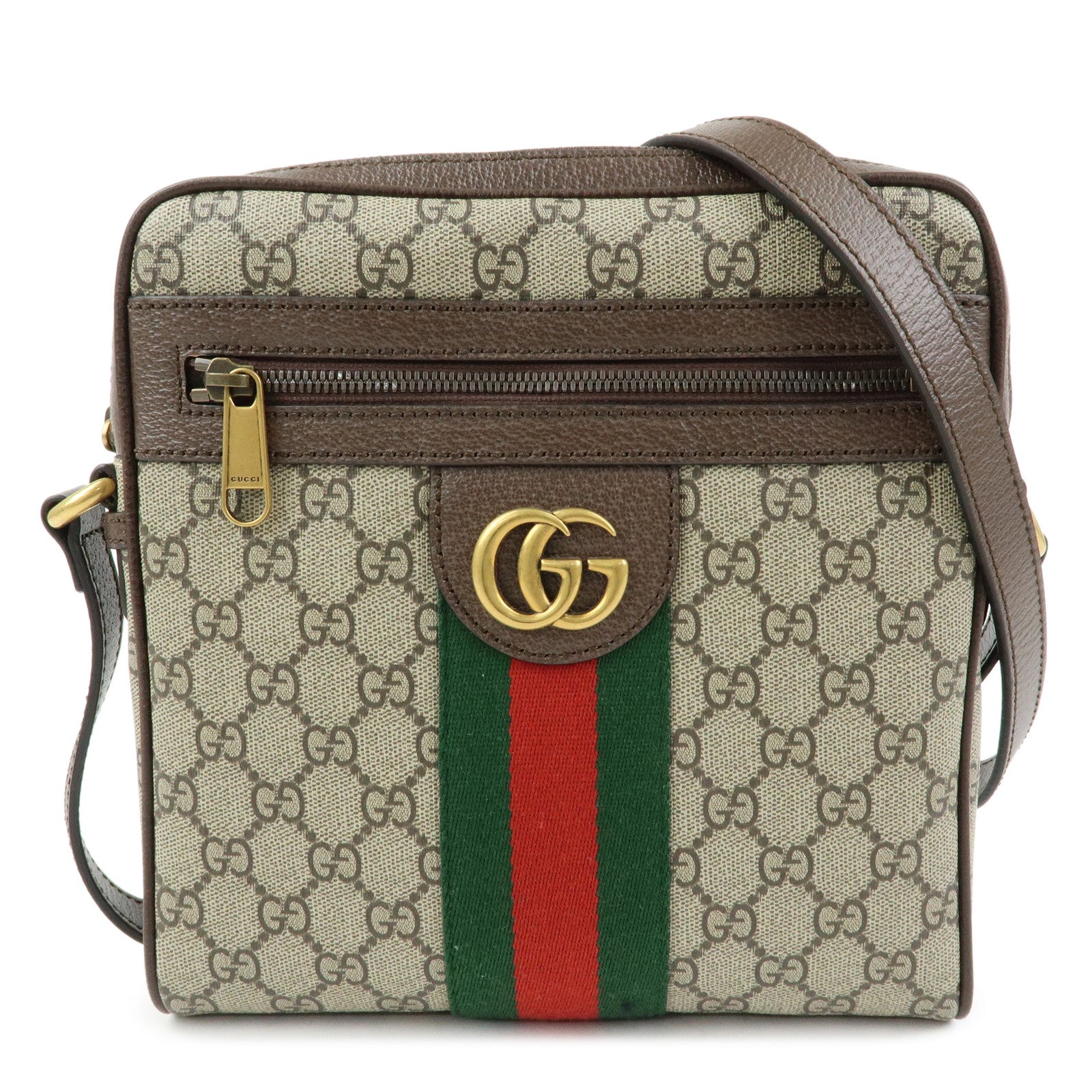 GUCCI Ophidia GG Supreme Canvas Leather Shoulder Bag Beige 547926