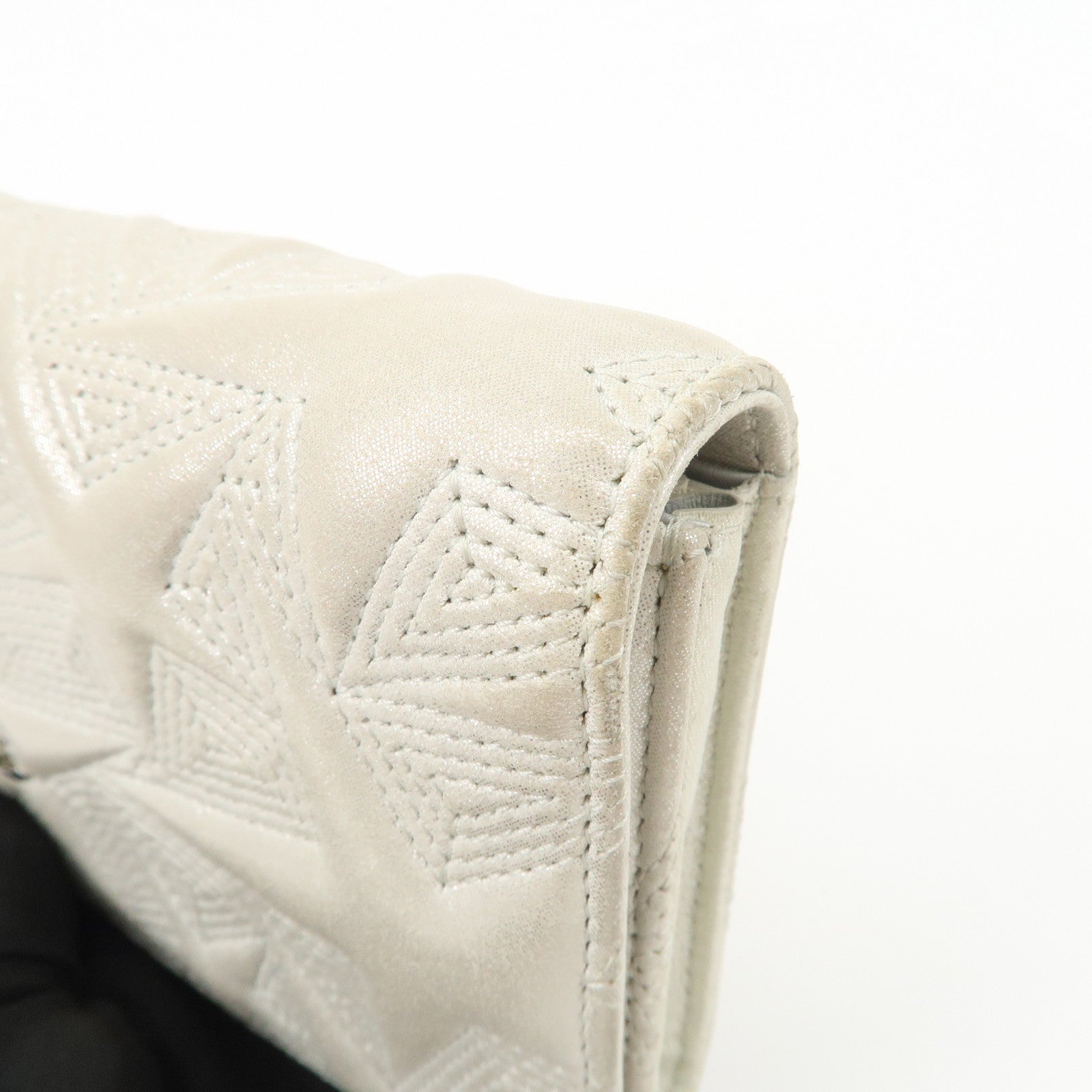 CHANEL Lamb Skin Star Embossed Flap Long Wallet 2017 Limited A70097