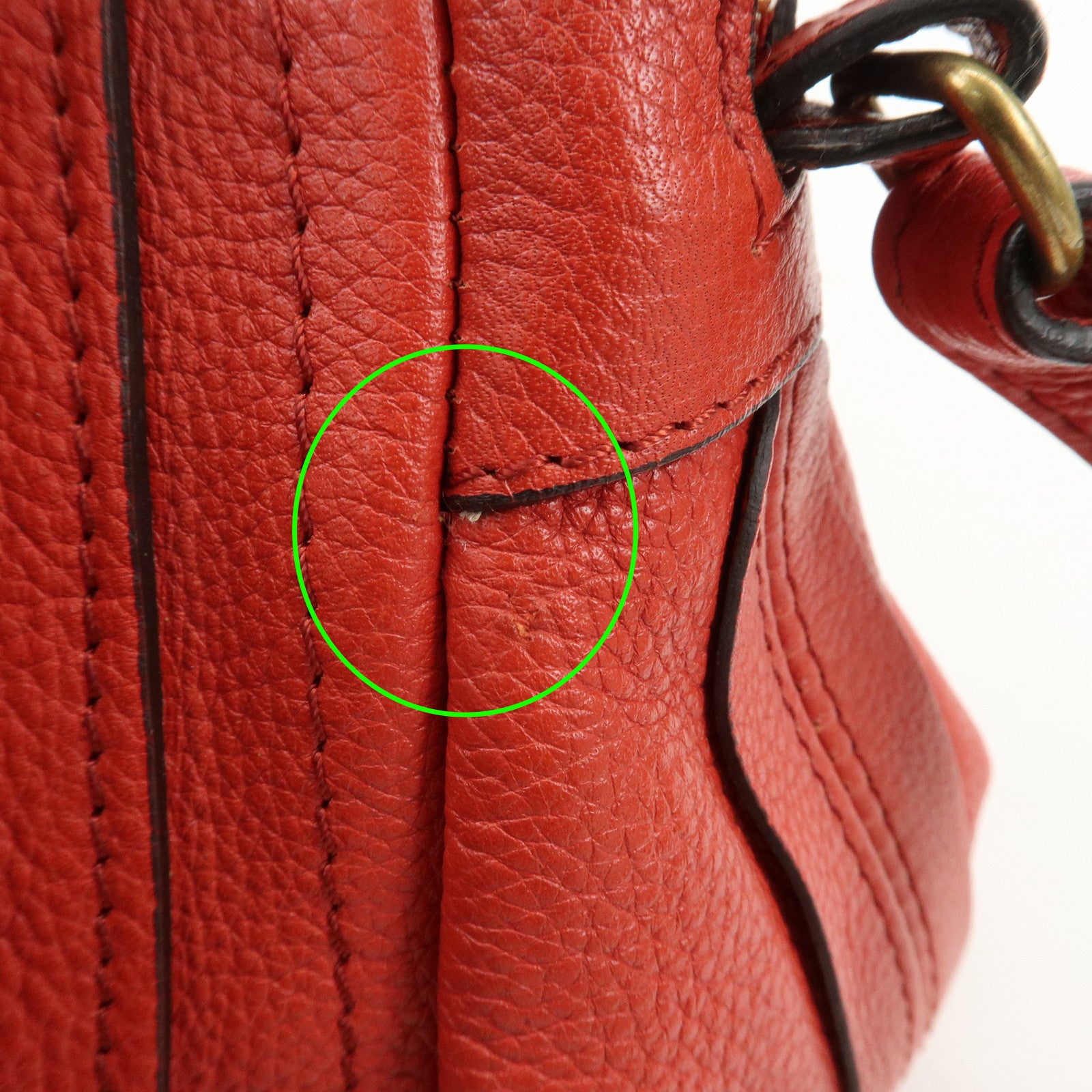 Chloe Paraty Leather 2Way Bag Shoulder Bag Hand Bag Red