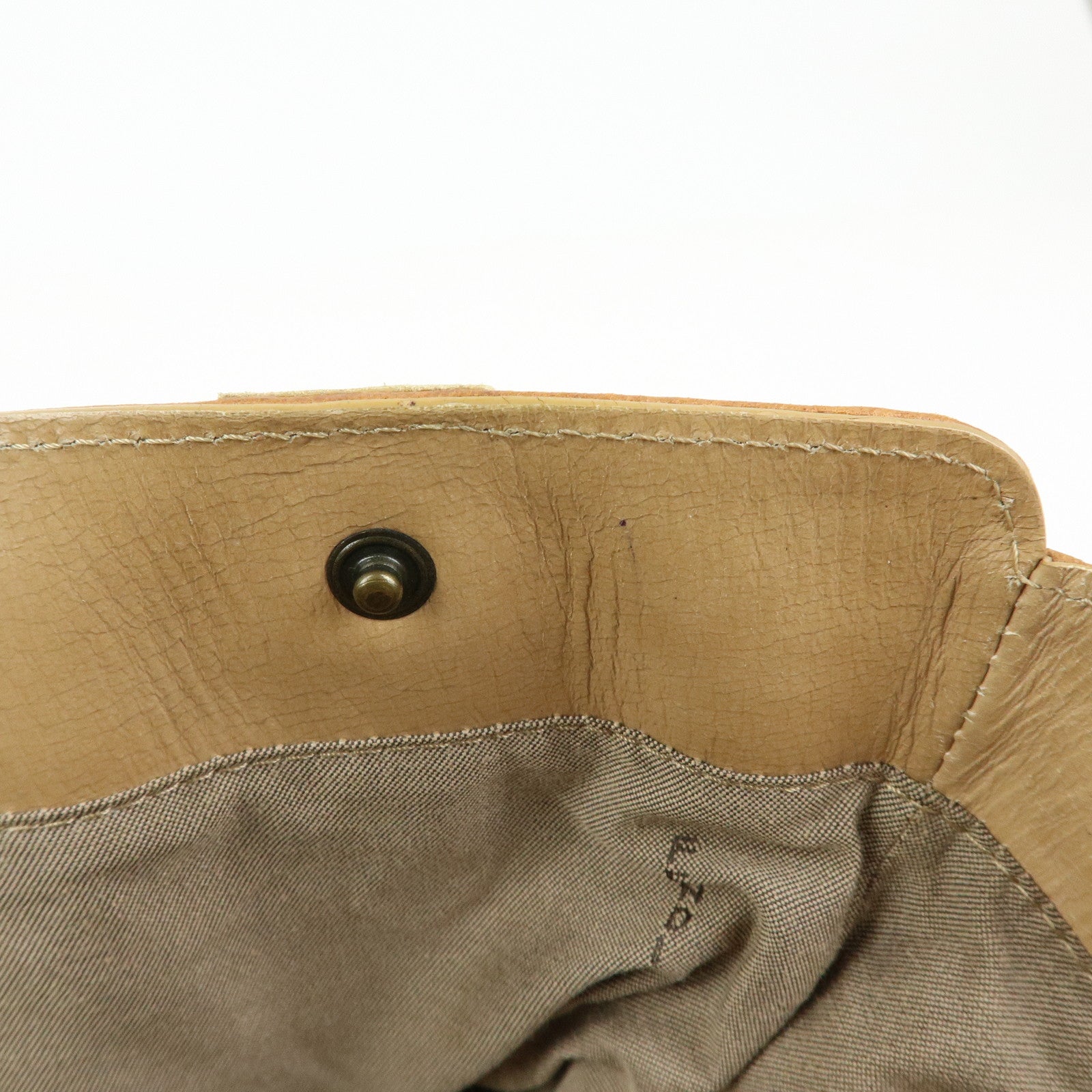 FENDI Ethnico Leather Tote Bag Shoulder Bag Light Brown 8BN162