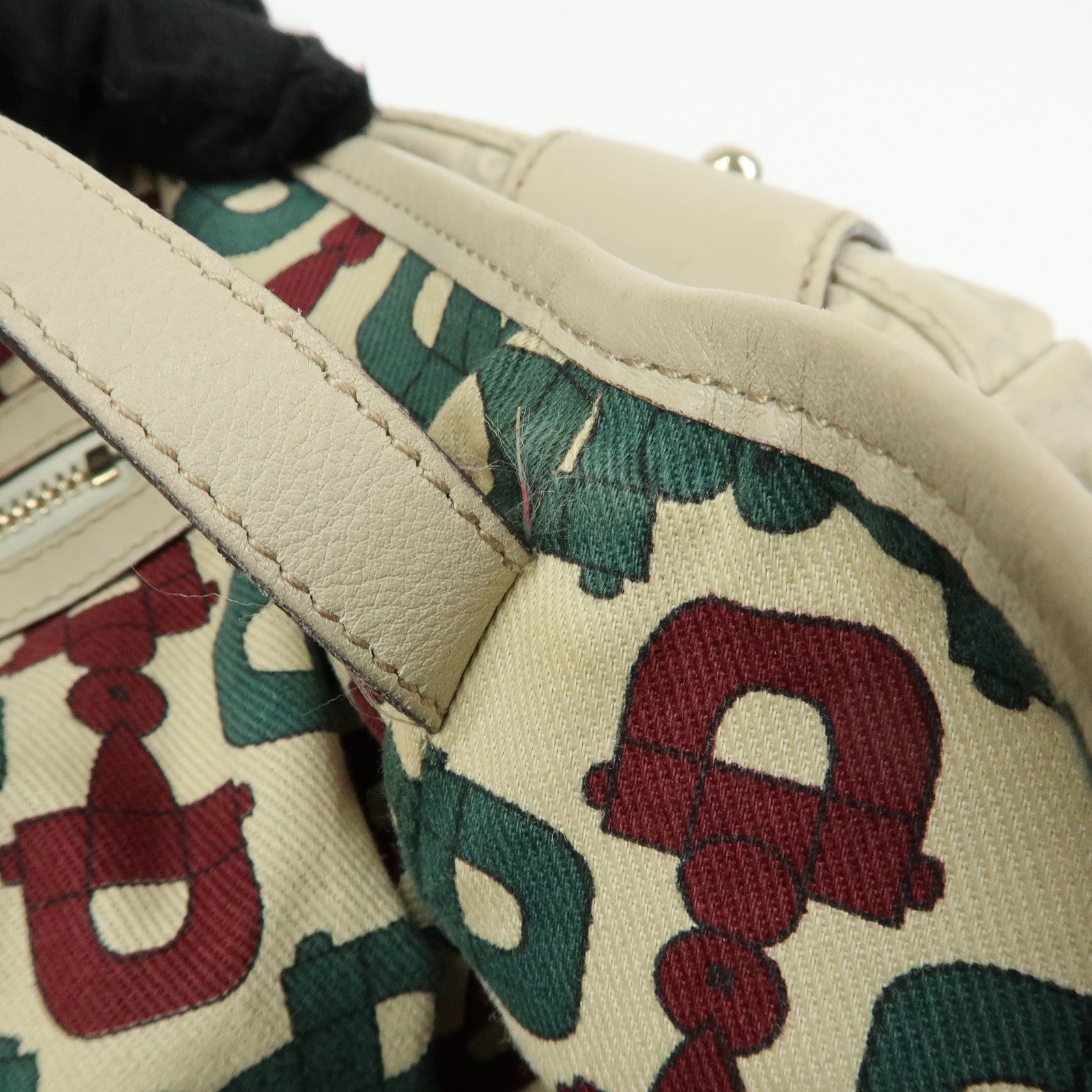 GUCCI Horsebit Guccissima Leather Hand Bag Ivory 137621