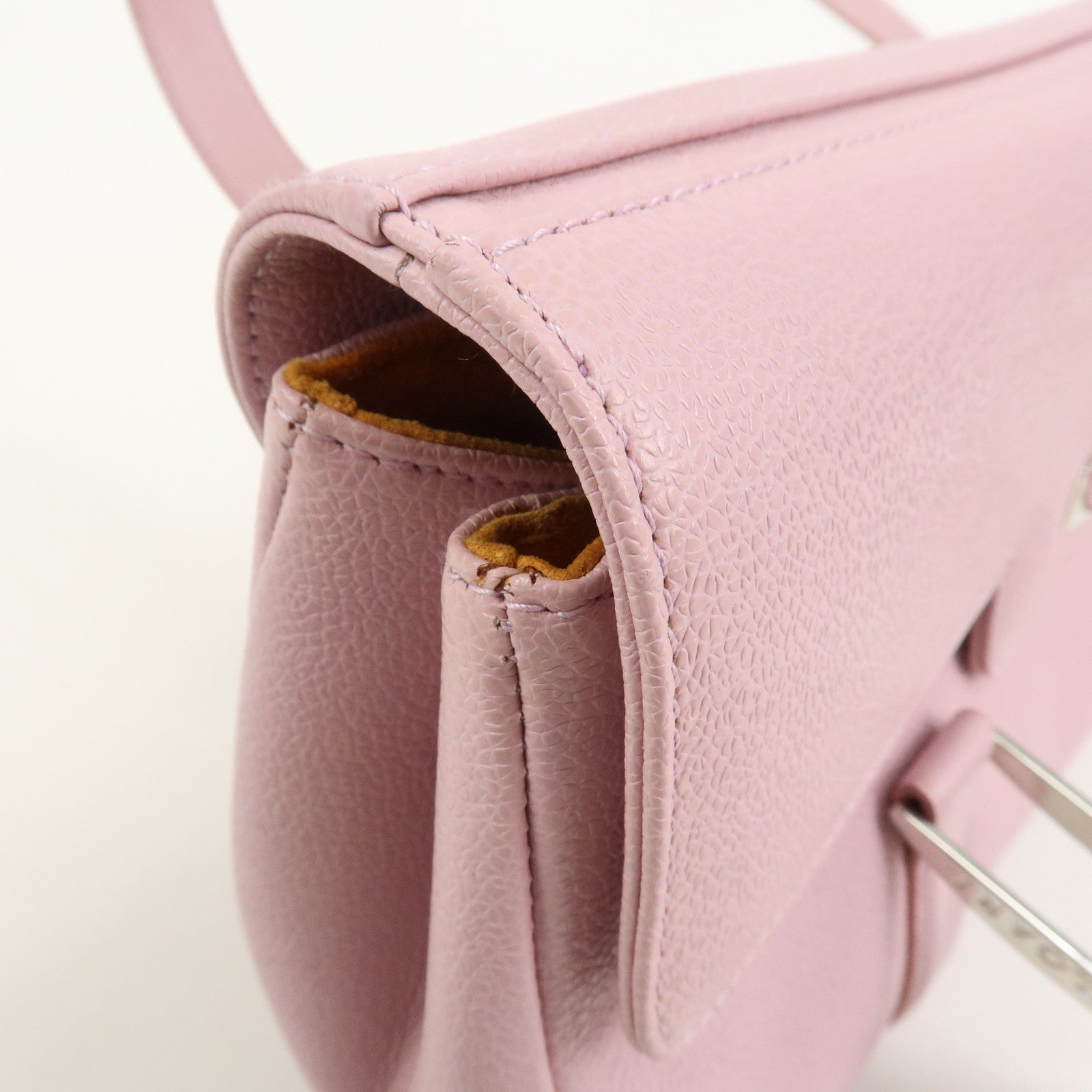 BVLGARI Logo Leather Shoulder Bag Hand Bag Pink