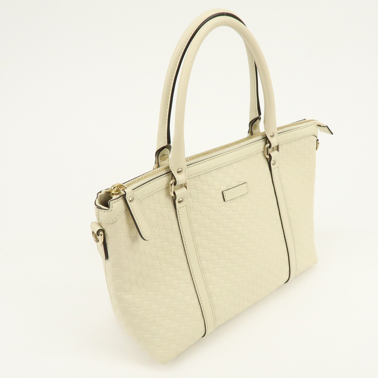 GUCCI Microguccissima Leather 2Way Bag Hand Bag Ivory 449656
