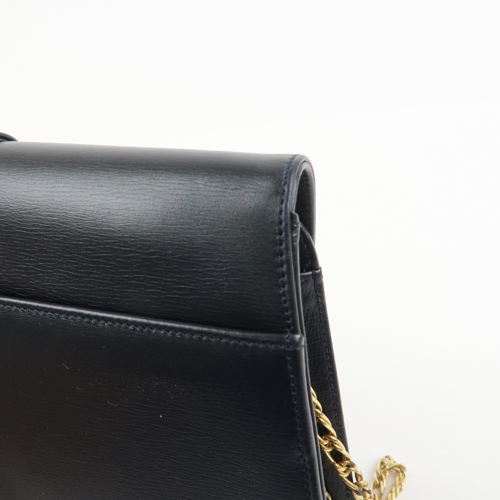 Cartier Sapphire Line Leather Sapphire Chain Shoulder Bag Black