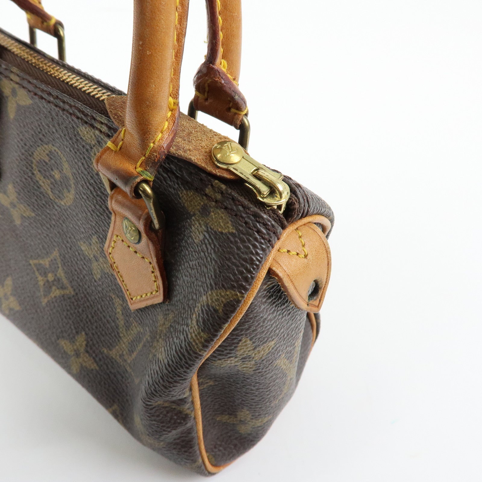 Louis Vuitton Monogram Mini Speedy & Strap Hand Bag Brown M41534