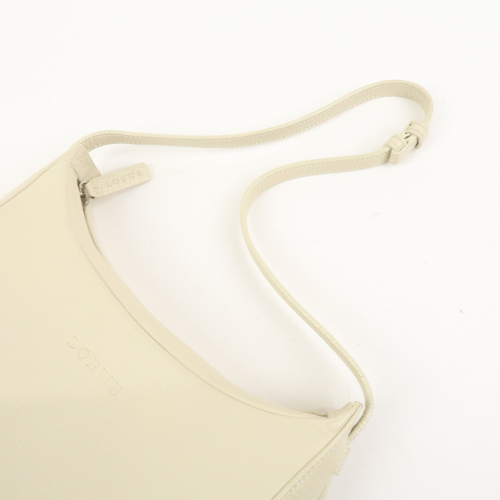 LOEWE Leather Shoulder Bag Hand Bag Ivory