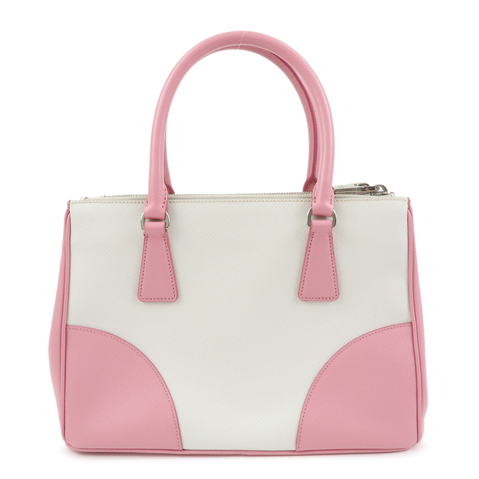 PRADA Triangle Logo Galleria Saffiano Leather 2Way Hand Bag B2863K Auth Used F/S