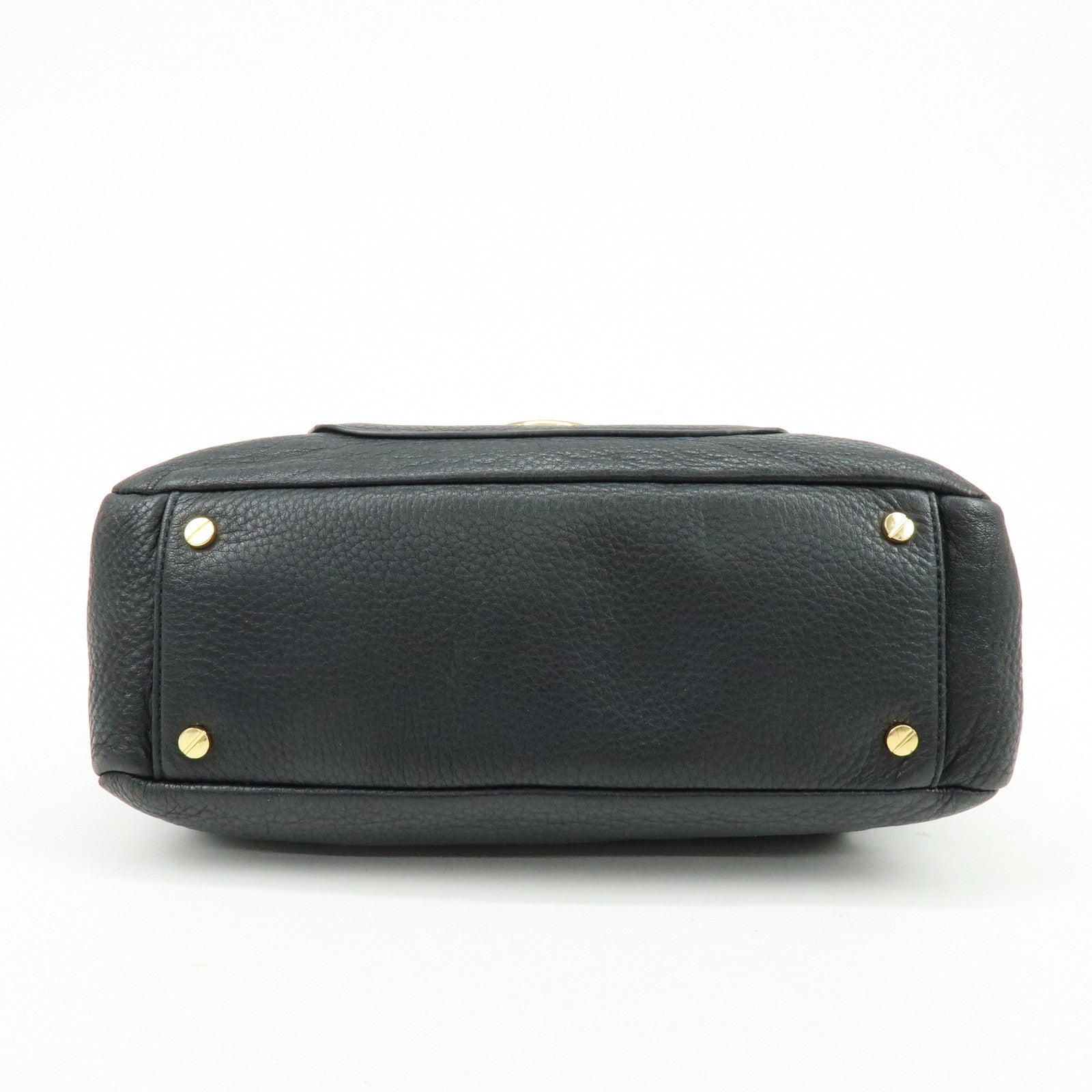 TORY BURCH Double T Leather 2Way Bag Hand Bag Shoulder Bag Black