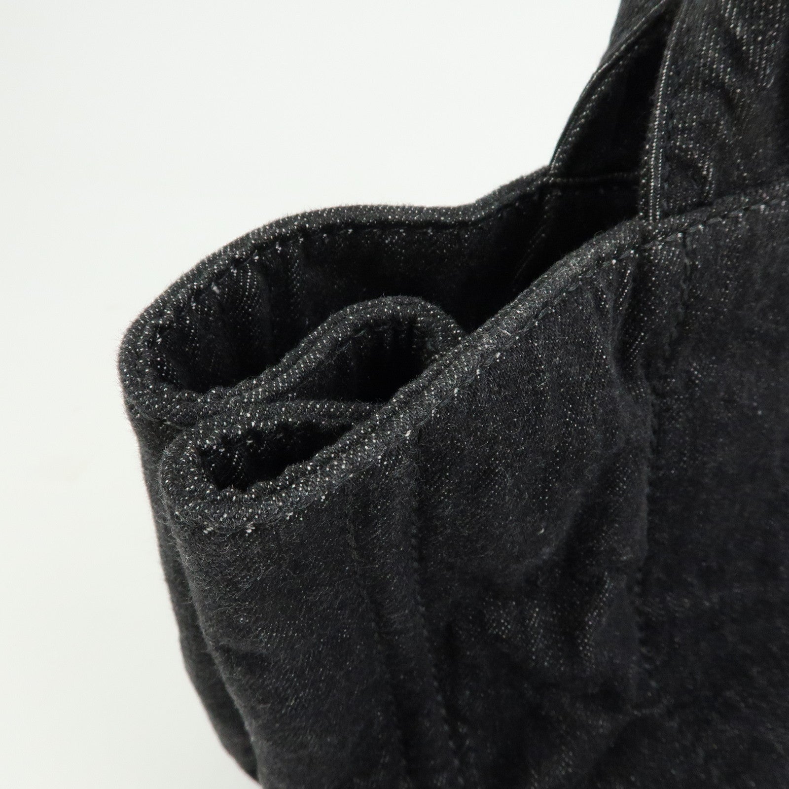 PRADA Triangle Logo Canapa Canvas 2Way Tote Hand Bag Black BN2642