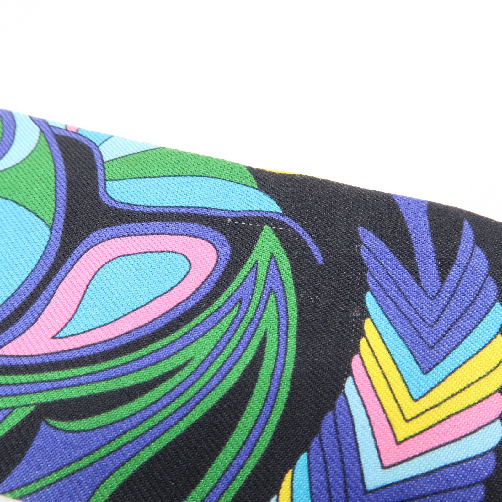 HERMES Silk 100％ Twilly Scarf FOLKLORE Black Pink Used