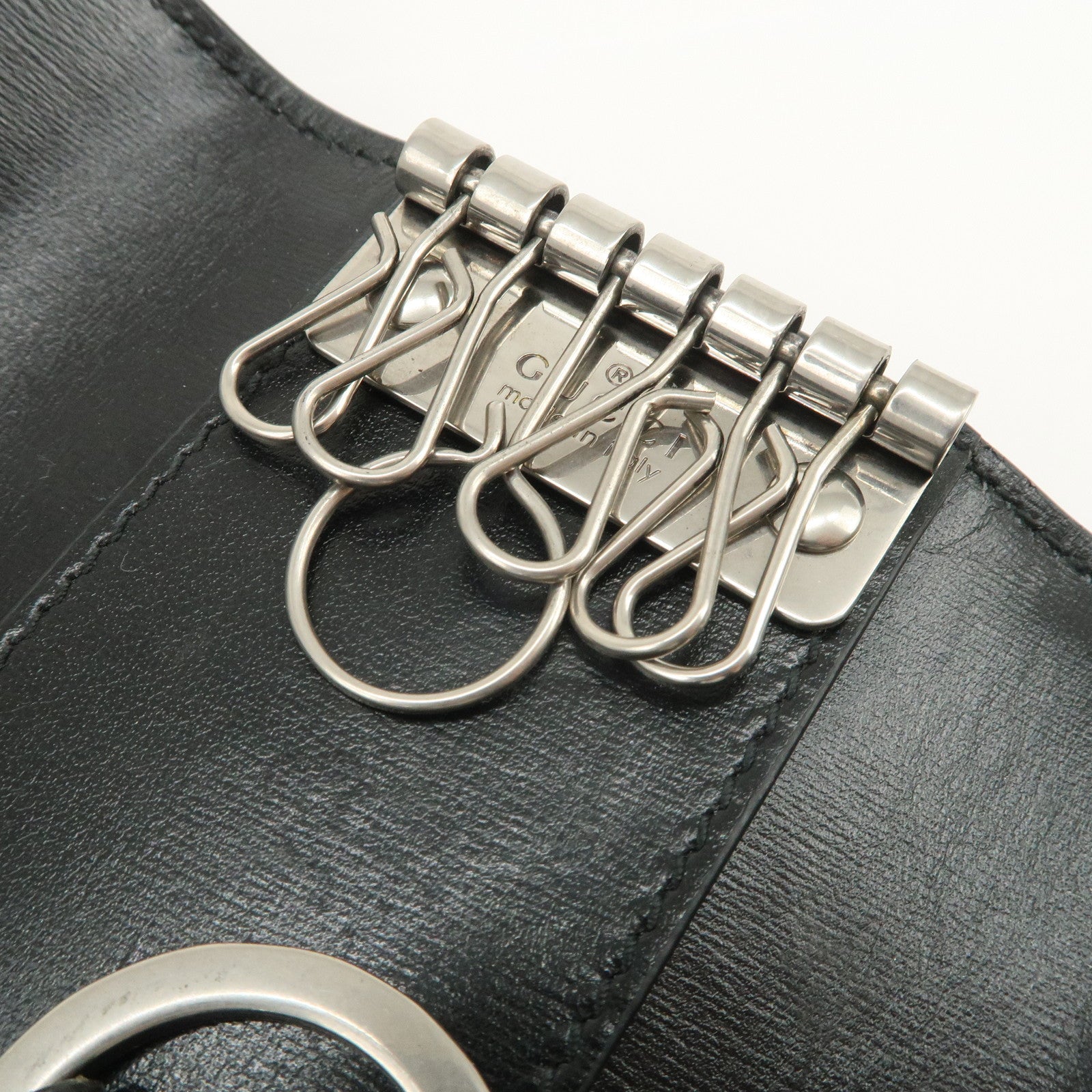 GUCCI GG Marmont Leather 6 Rings Key Case Key Holder Black 435305