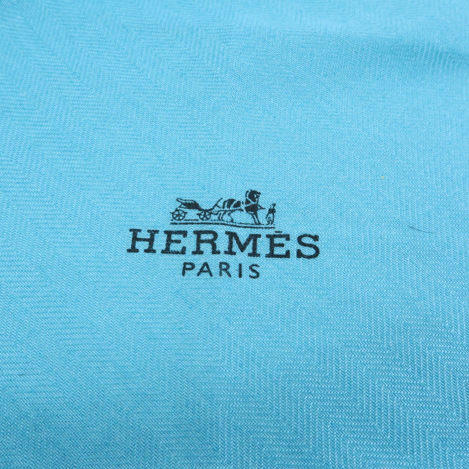 HERMES Cashmere Silk Rosange PM Scarf Blue