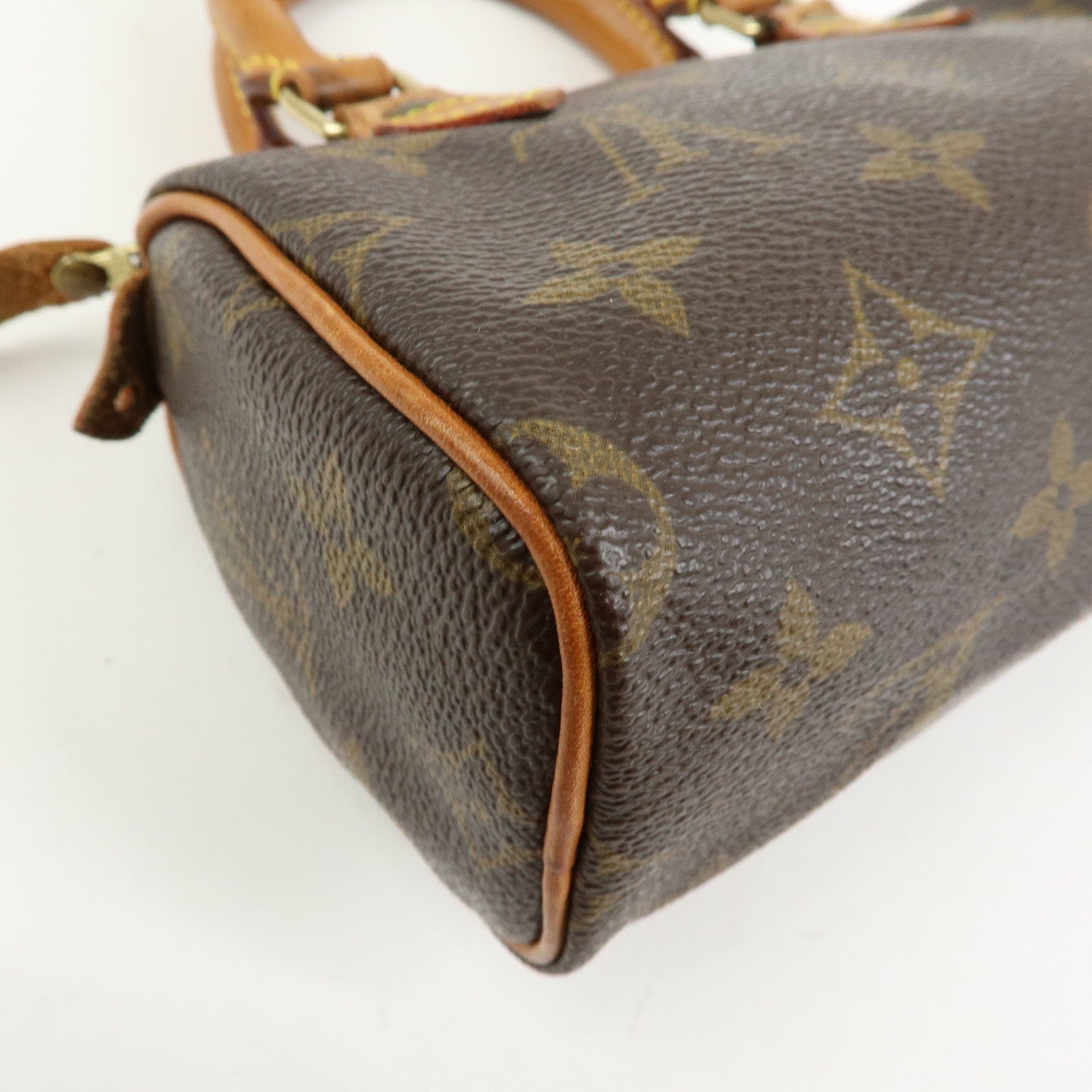 Louis Vuitton Monogram Mini Speedy Hand Bag & Strap Brown M41534