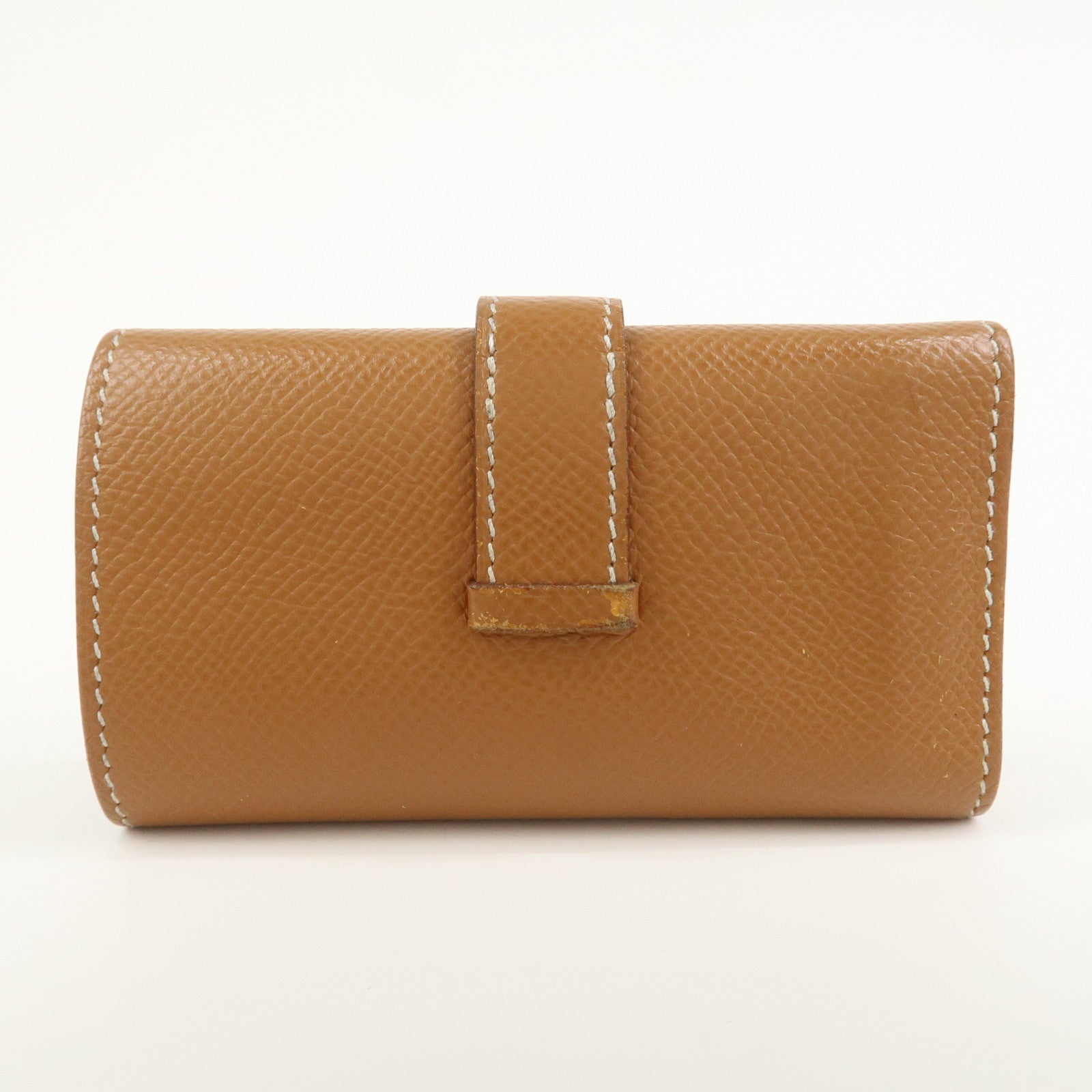HERMES Logo Veau Epsom Leather Bearn Key Case Key Holder Z Stamped