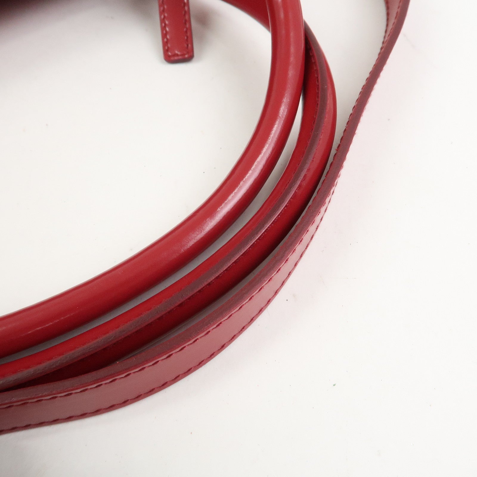 Ferragamo Gancini Suede Leather 2Way Bag Hand Bag Shoulder Bag Red