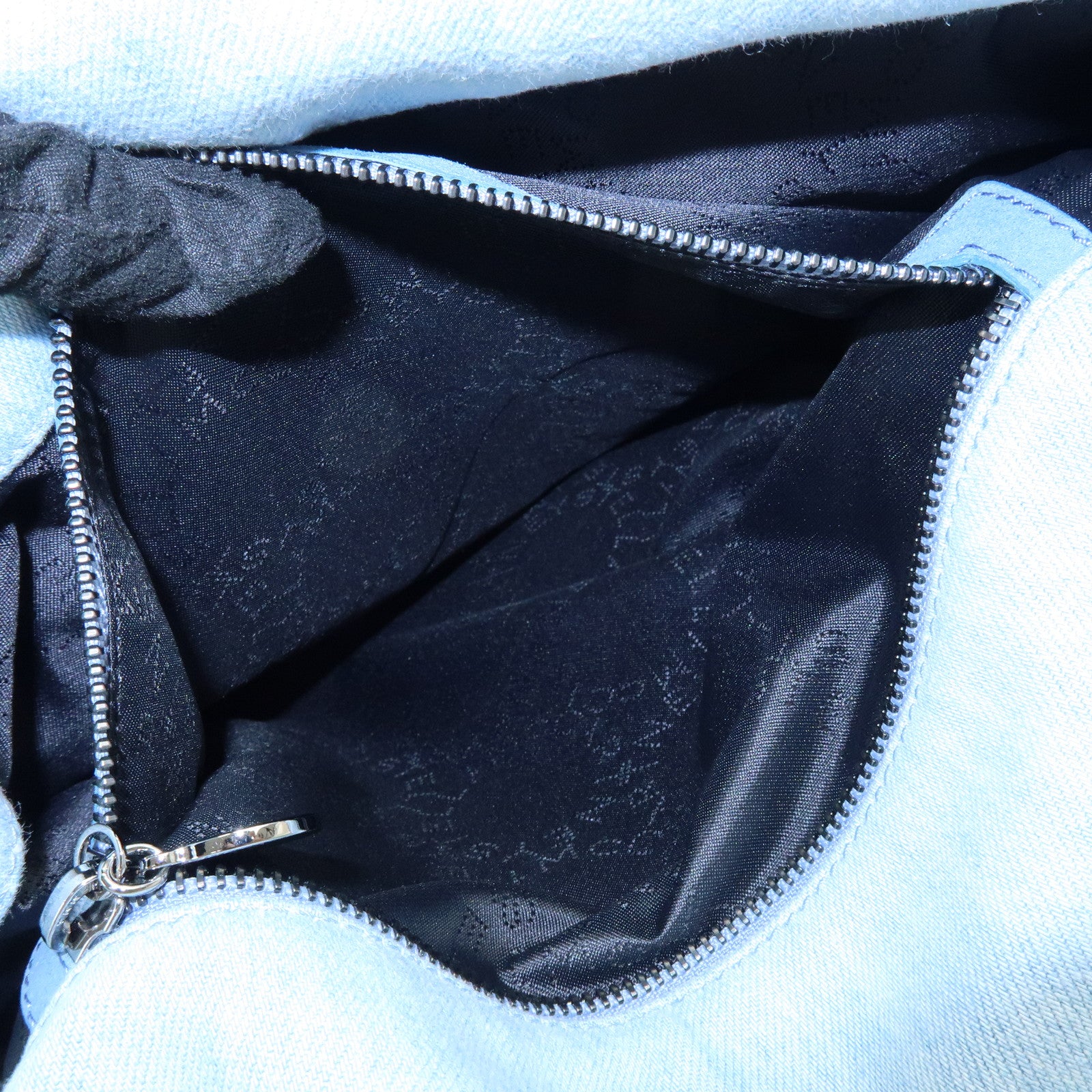 STELLA MCCARTNEY Falabella Embroidery Denim Shoulder Bag Light Blue