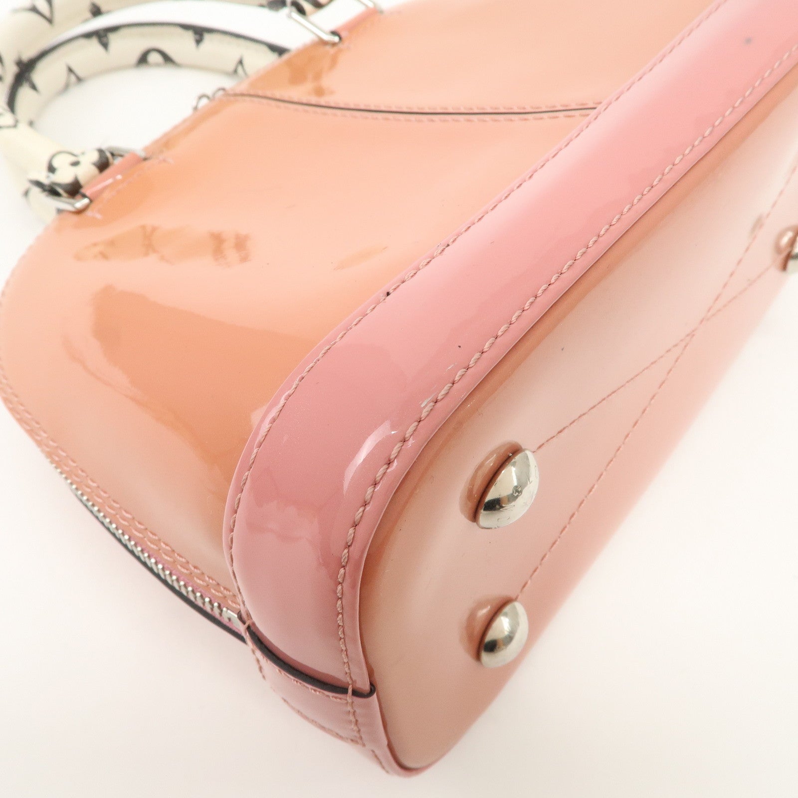 Louis Vuitton Vernis Miroir Alma BB 2Way Hand Bag Rose Splash M54704 Used