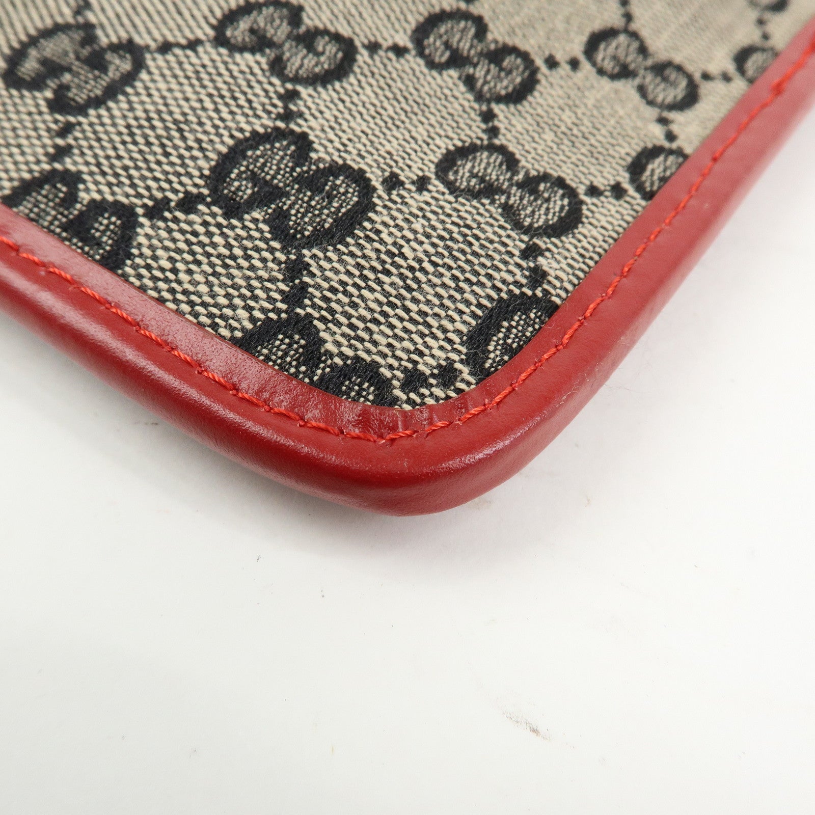 GUCCI GG Canvas Leather Shoulder Crossbody Bag Red 019・0348・200047