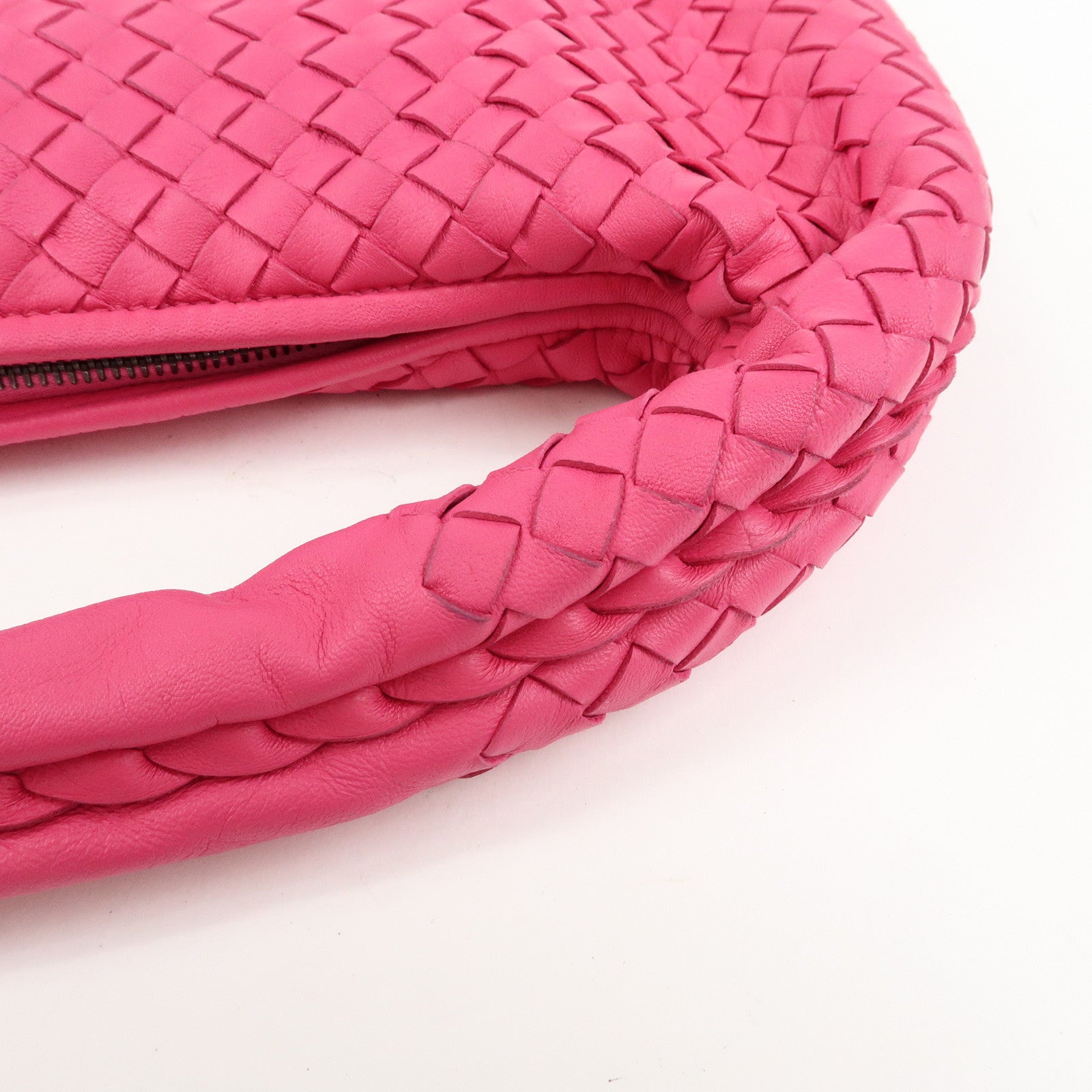 BOTTEGA VENETA Intrecciato Hobo Lamb Skin Shoulder Hand Bag 115653