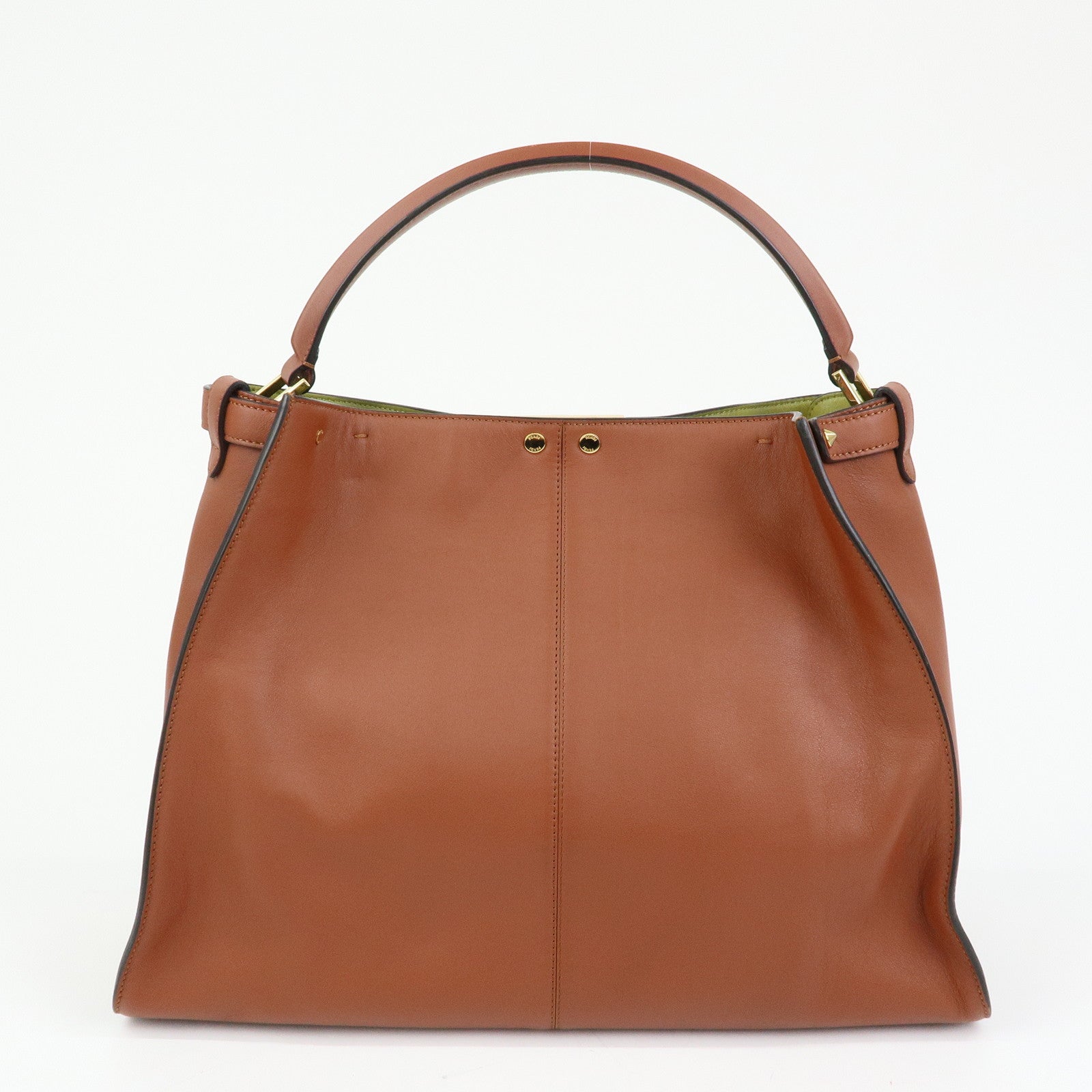 FENDI Peekaboo X‑Lite Leather Shoulder Bag Hand Bag Brown 8BN304